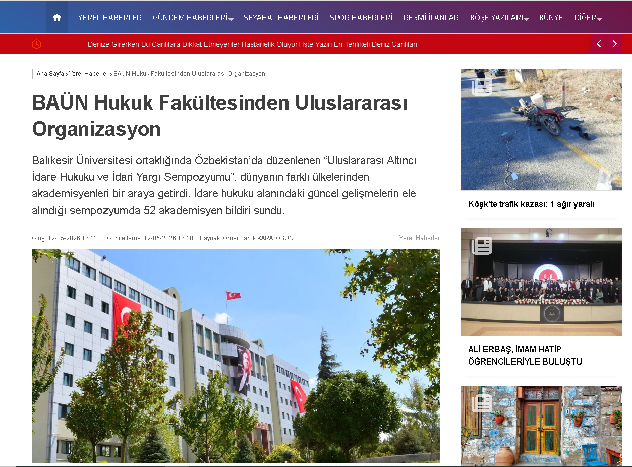 BAÜN Hukuk Fakültesinden Uluslararası Organizasyon