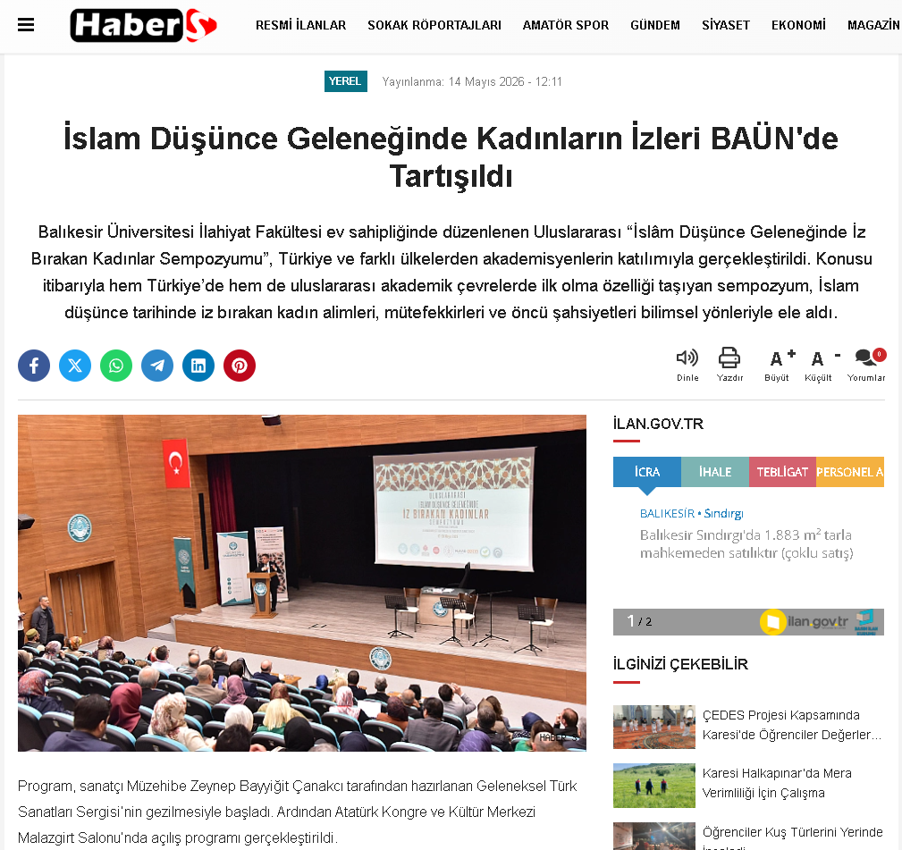 İslam Düşünce Geleneğinde Kadınların İzleri BAÜN'de Tartışıldı