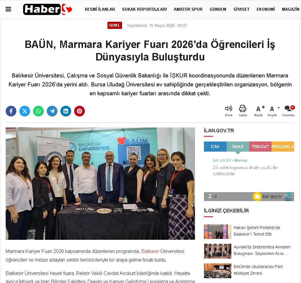 BAÜN, Marmara Kariyer Fuarı 2026'da Öğrencileri İş Dünyasıyla Buluşturdu