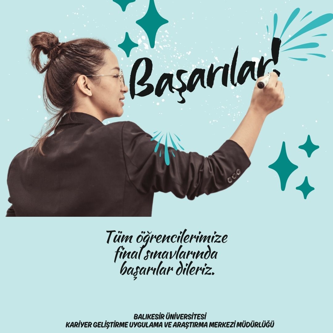 Tüm öğrencilerimize final sınavlarında başarılar dileriz.