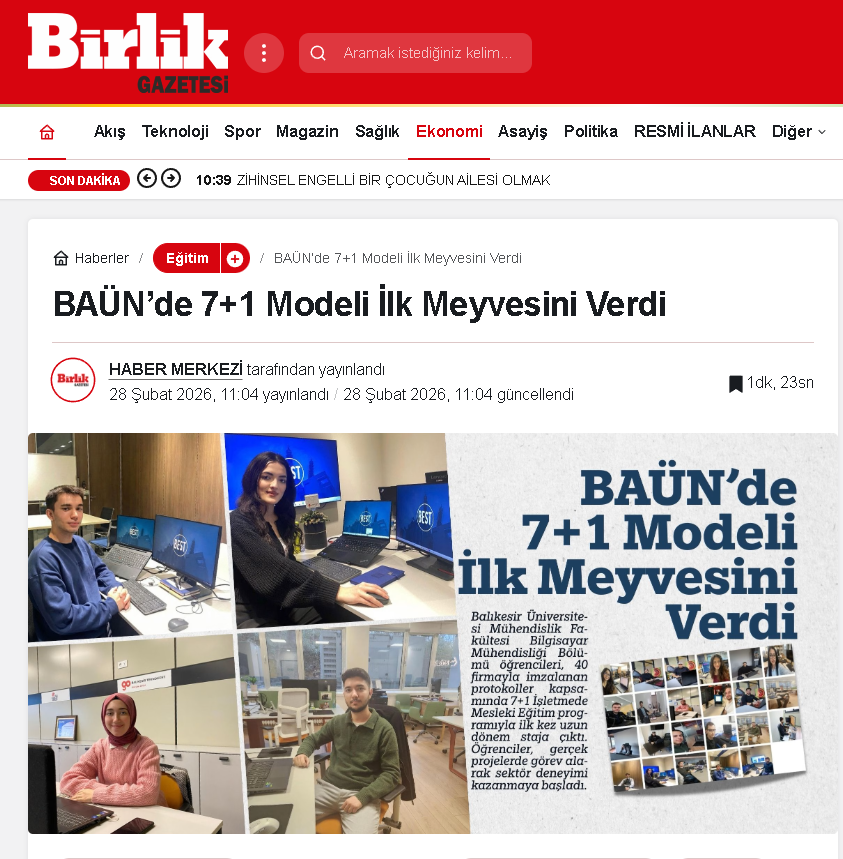 BAÜN’de 7+1 Modeli İlk Meyvesini Verdi