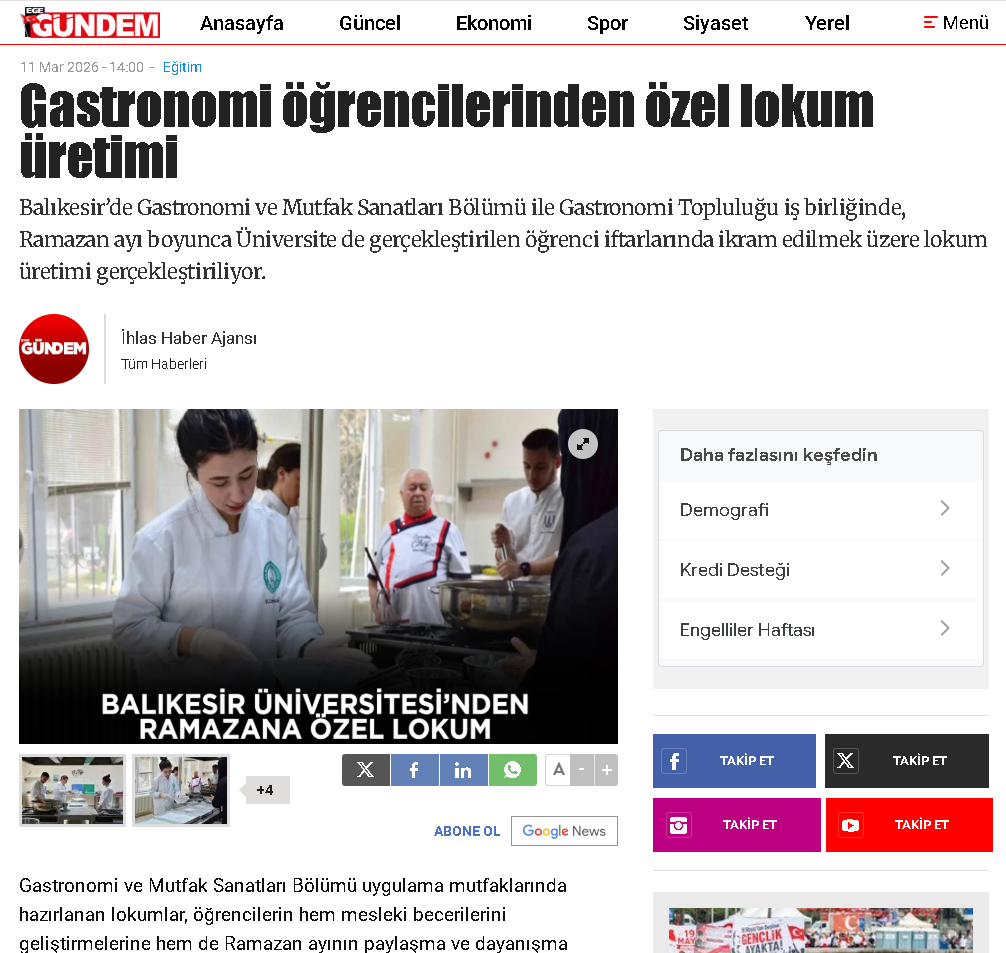 Gastronomi öğrencilerinden özel lokum üretimi