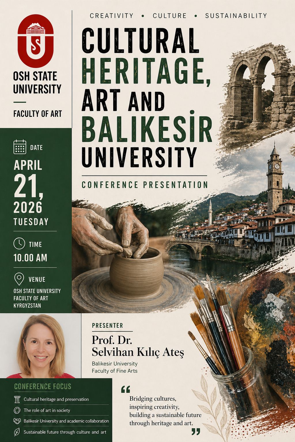 The Presentation “Cultural Heritage, Art and Balıkesir University” and the “Sustainable Cultural Printmaking” Workshop Were Held at Osh State University in Kyrgyzstan 7