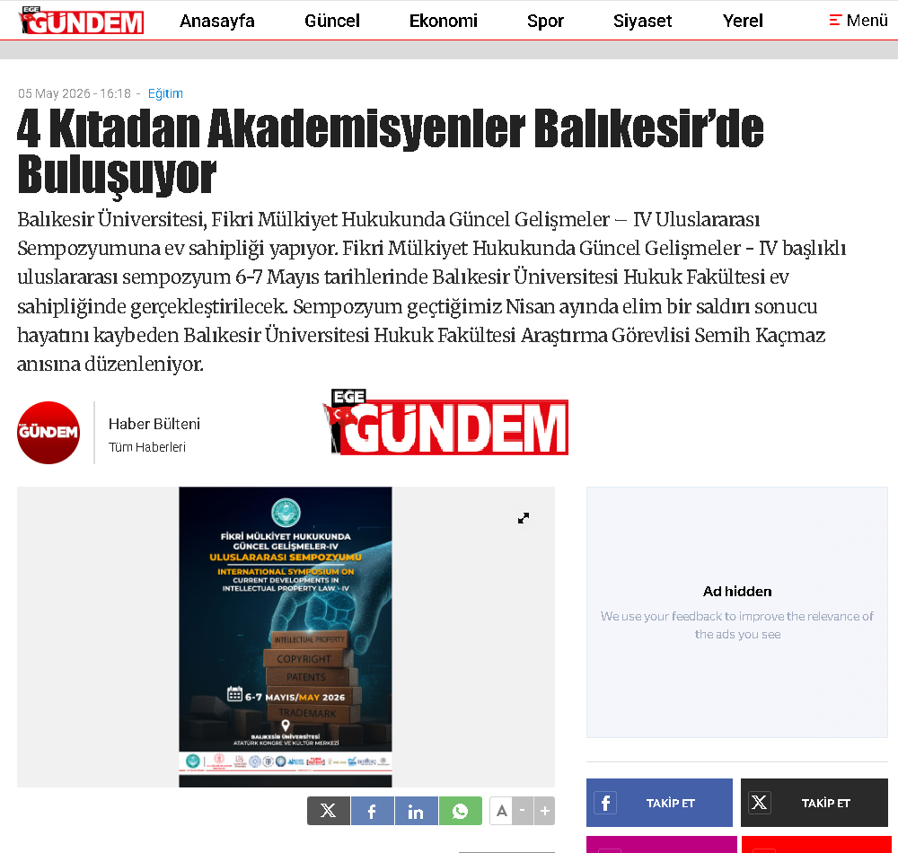4 Kıtadan Akademisyenler Balıkesir’de Buluşuyor