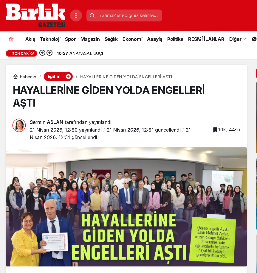 HAYALLERİNE GİDEN YOLDA ENGELLERİ AŞTI             