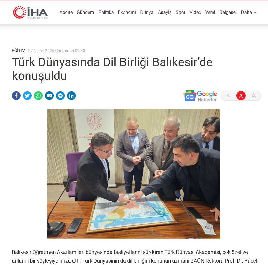 Türk Dünyasında Dil Birliği Balıkesir’de konuşuldu
