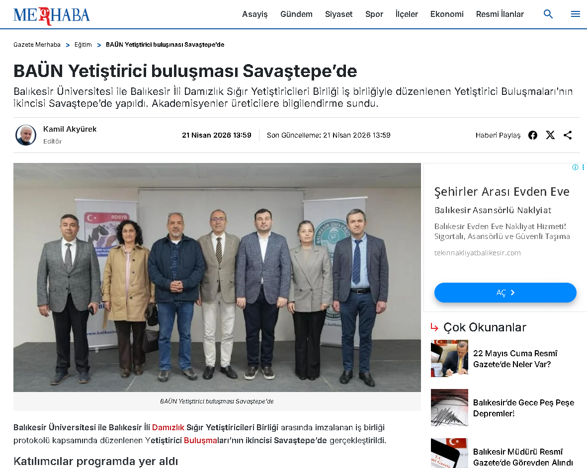 BAÜN Yetiştirici buluşması Savaştepe’de