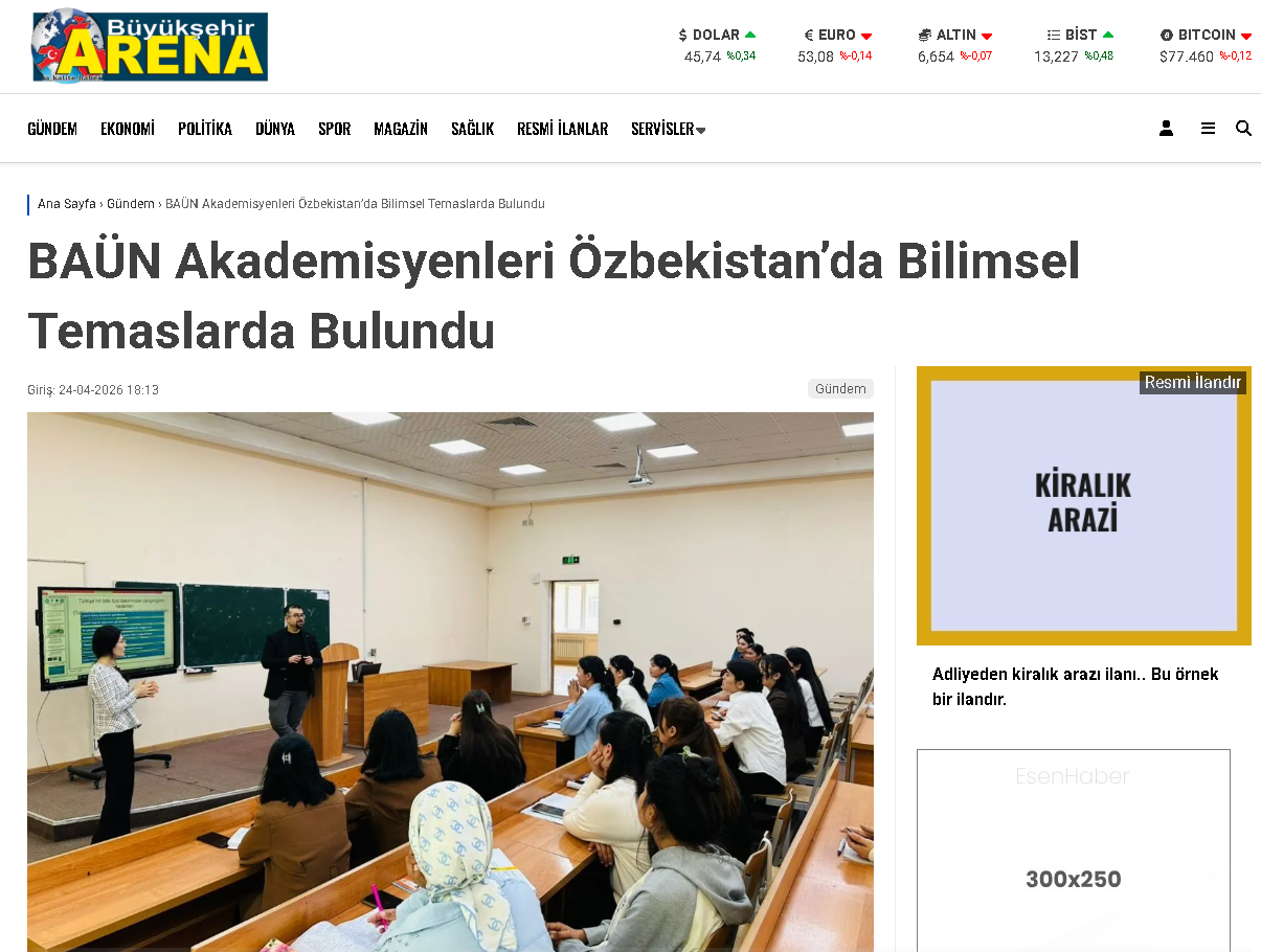 BAÜN Akademisyenleri Özbekistan’da Bilimsel Temaslarda Bulundu