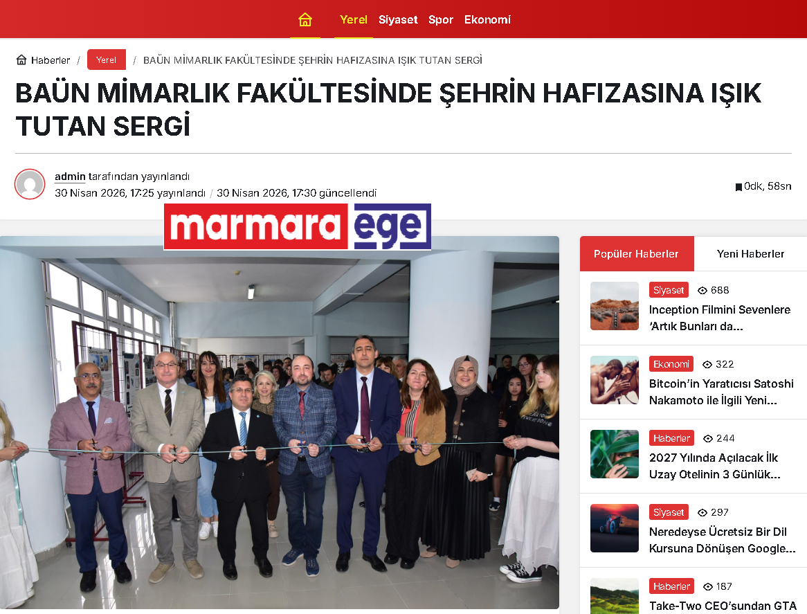 BAÜN MİMARLIK FAKÜLTESİNDE ŞEHRİN HAFIZASINA IŞIK TUTAN SERGİ