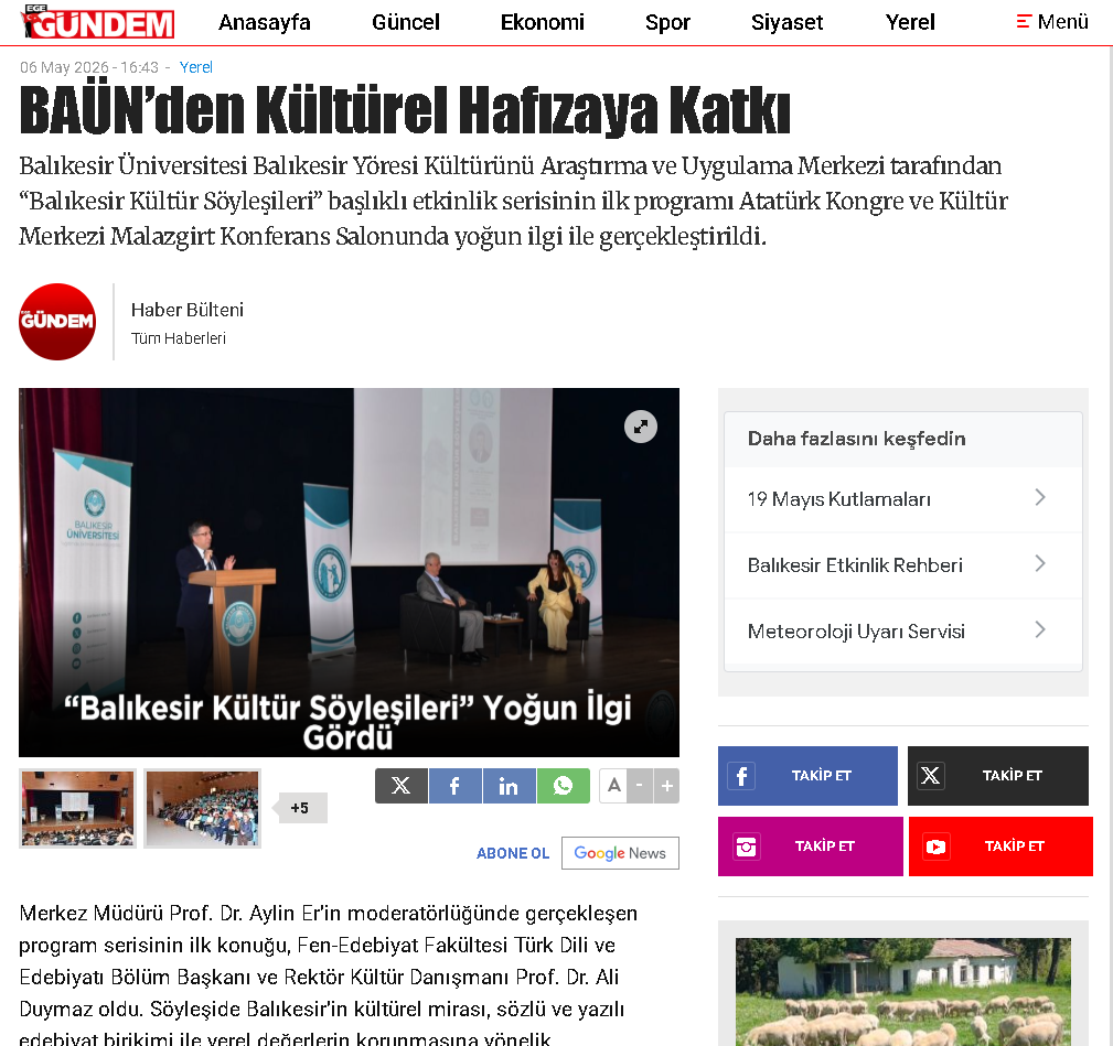 BAÜN’den Kültürel Hafızaya Katkı
