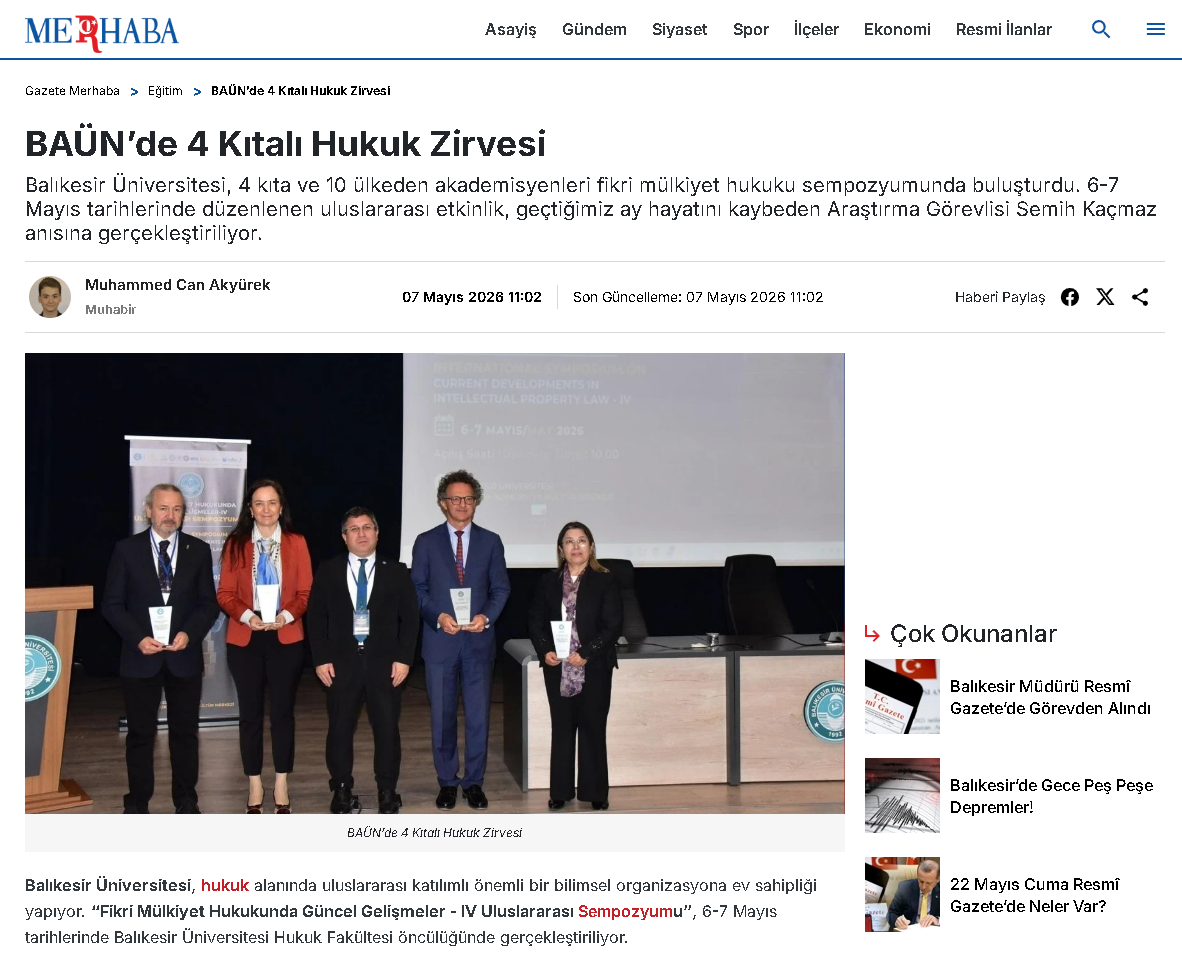 BAÜN’de 4 Kıtalı Hukuk Zirvesi