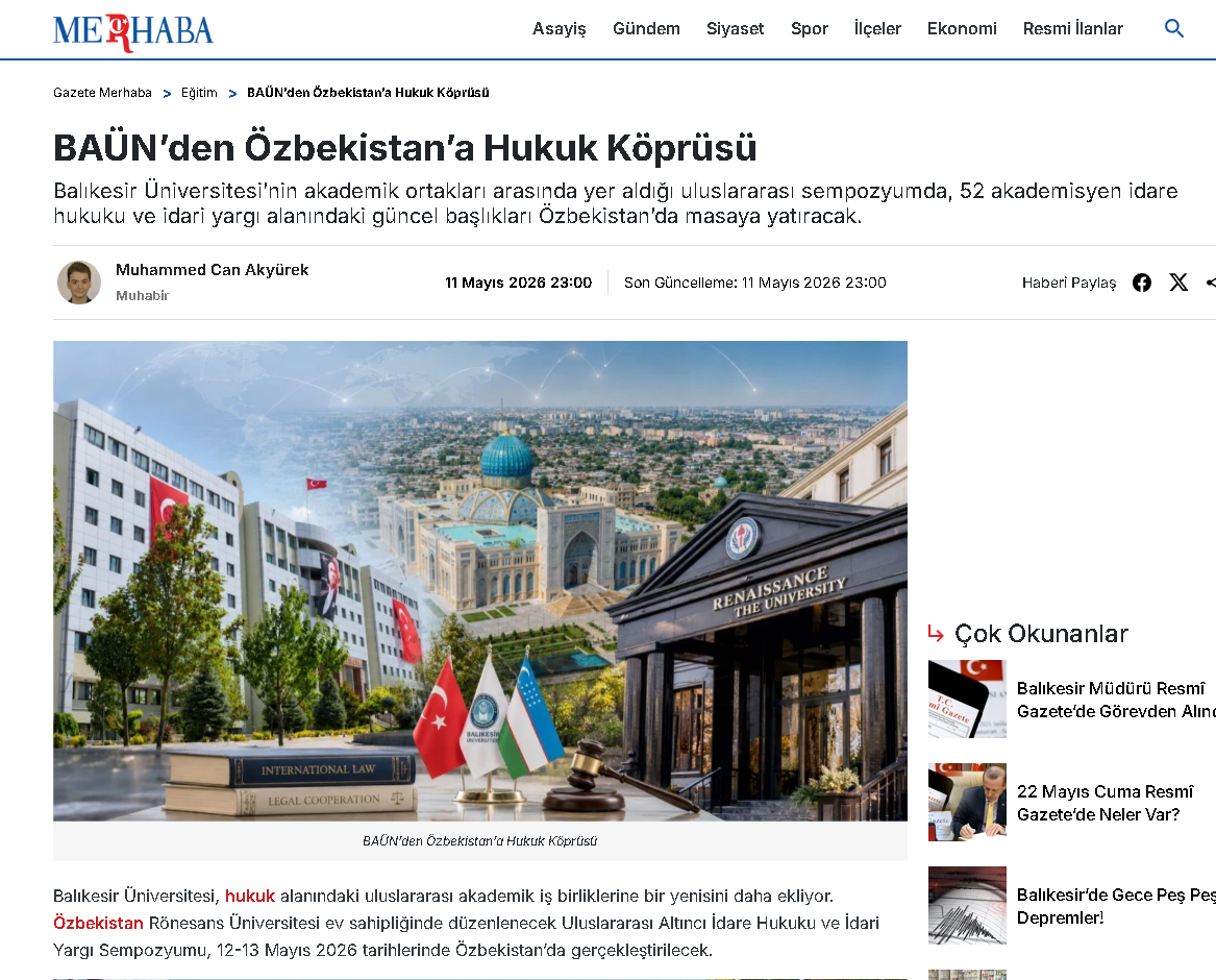 BAÜN’den Özbekistan’a Hukuk Köprüsü