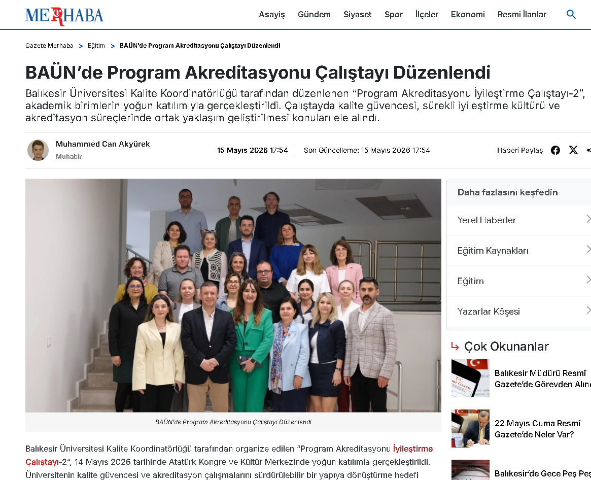 BAÜN’de Program Akreditasyonu Çalıştayı Düzenlendi