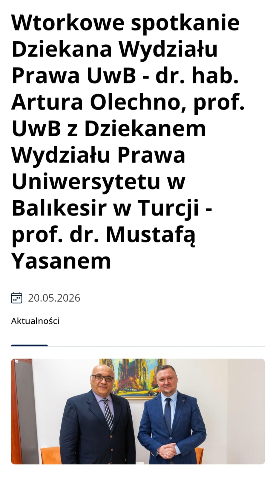 Fakültemiz Dekanı Prof. Dr. Mustafa Yasan Polonya Bialystok Üniversitesi Hukuk Fakültesinde Erasmus+ Ders Verme Hareketliliği Programı çerçevesinde akademik faaliyetler gerçekleştirdi  9