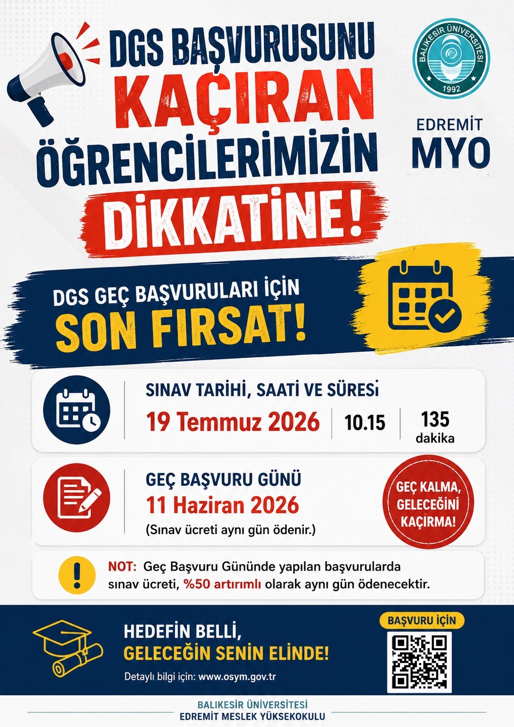 Late Applications for the 2026 Vertical Transfer Exam (2026-DGS)