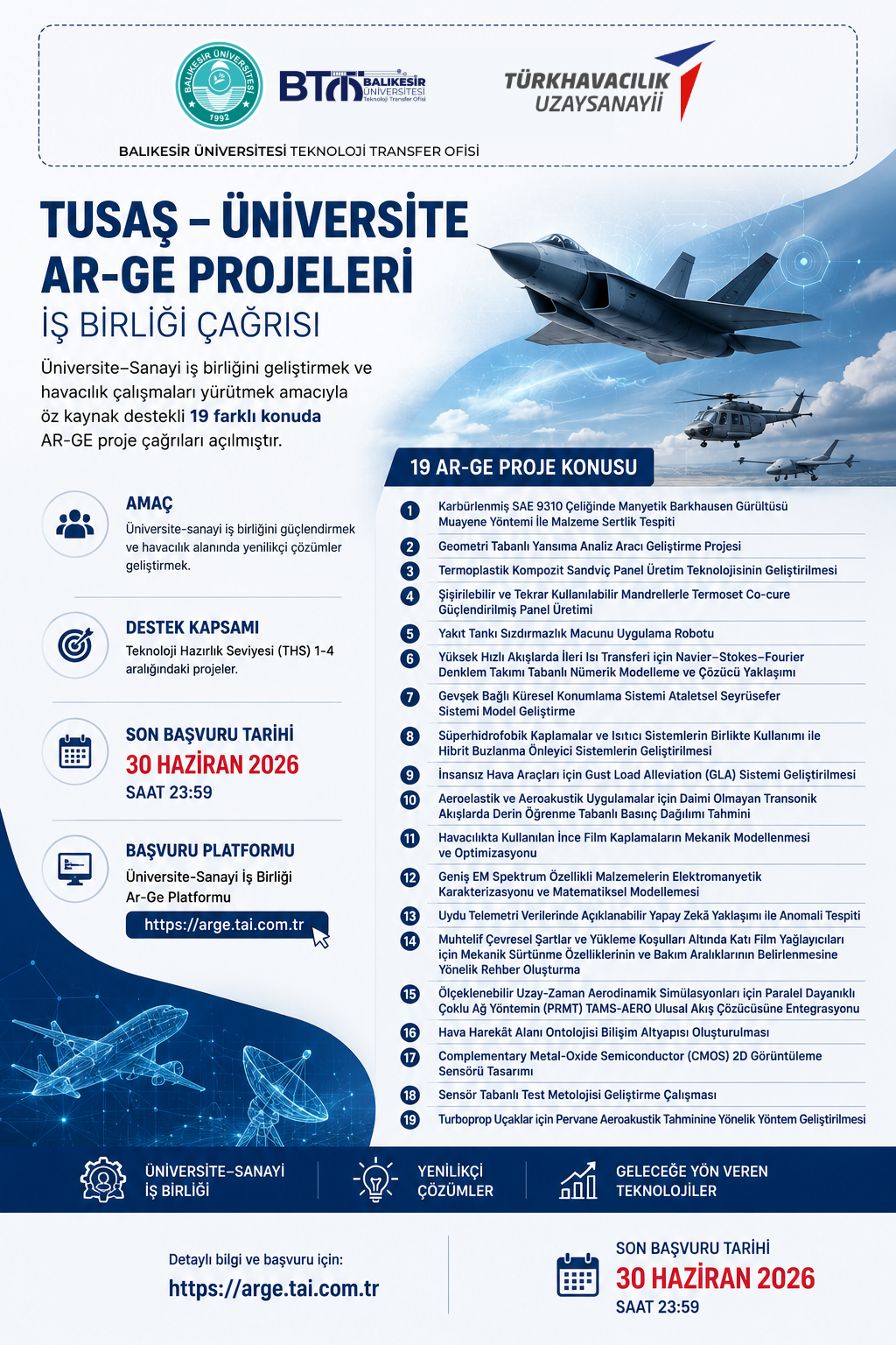 TUSAŞ-Üniversite Ar-Ge Projeleri İş Birliği Sistemi Bilgilendirmesi 1