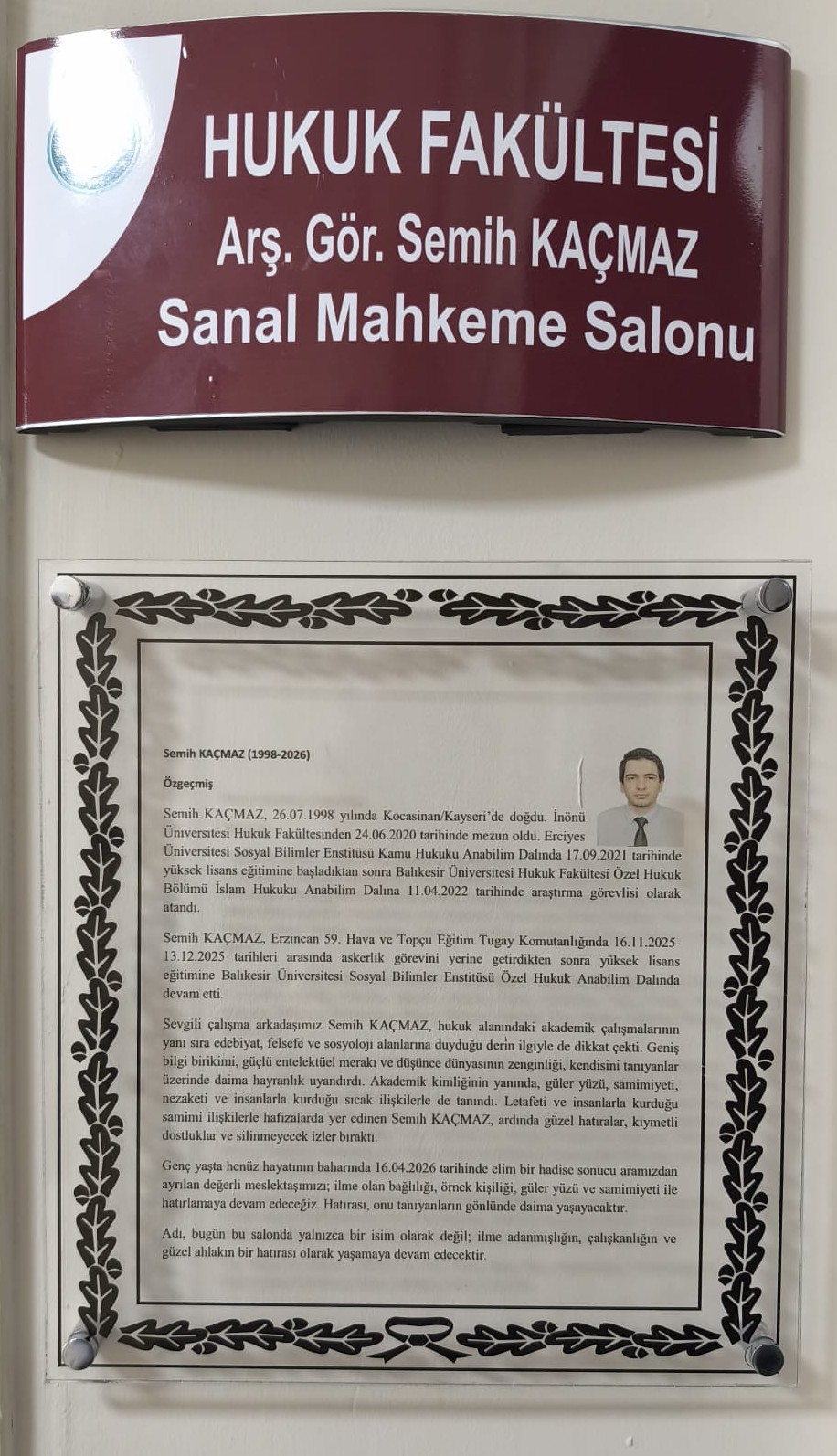  Arş. Gör. Semih KAÇMAZ Sanal Mahkeme Salonu 1
