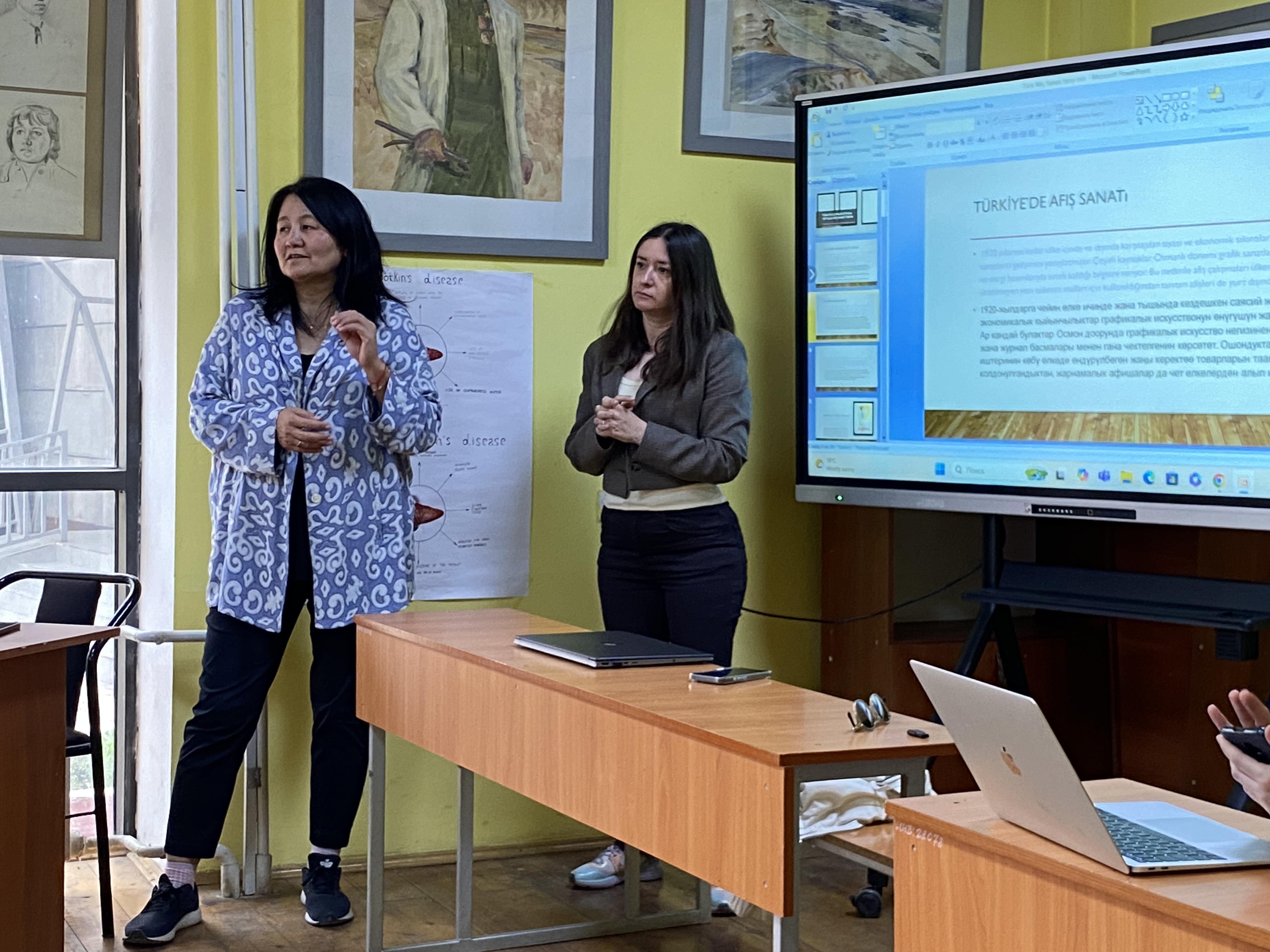 Assoc. Prof. Dr. Öznur Işır gave a seminar in Kyrgyzstan titled "Poster Art in the 100th Year of the Republic of Türkiye".