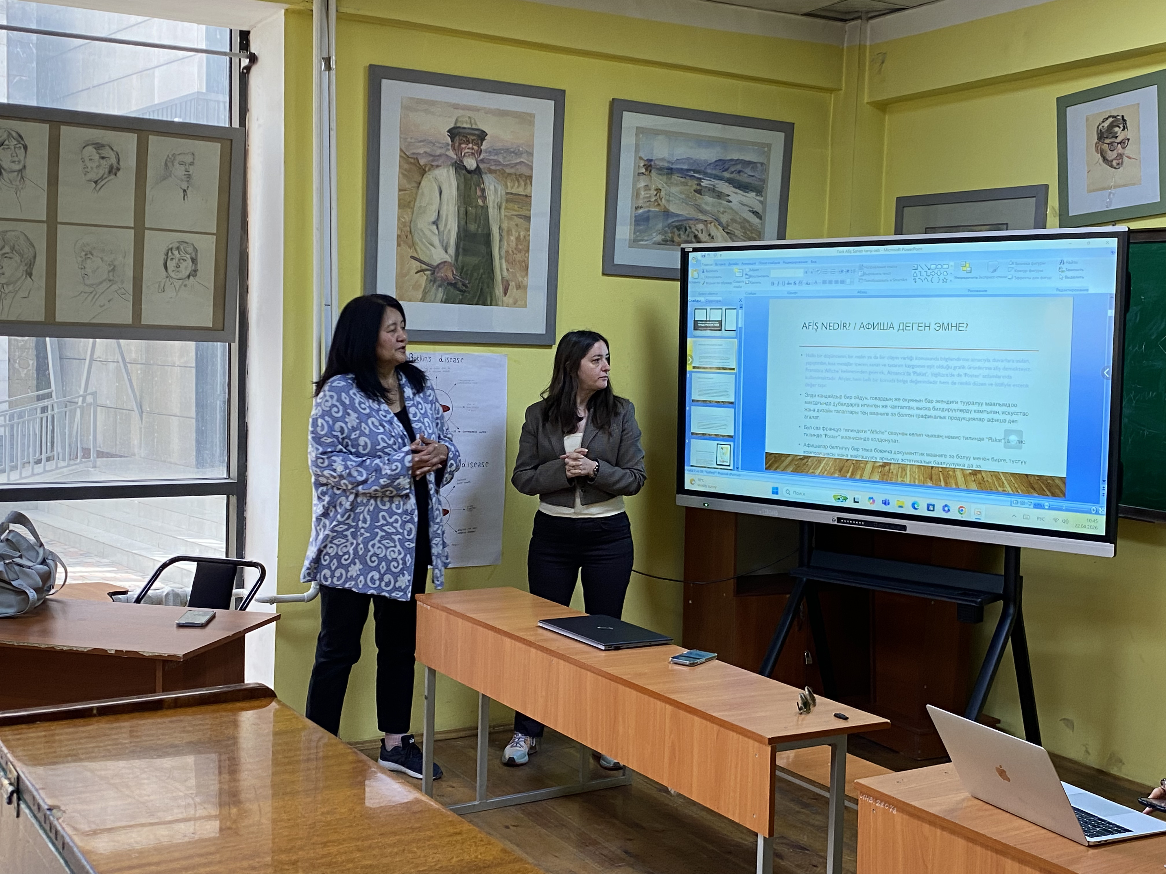 Assoc. Prof. Dr. Öznur Işır gave a seminar in Kyrgyzstan titled "Poster Art in the 100th Year of the Republic of Türkiye". 4