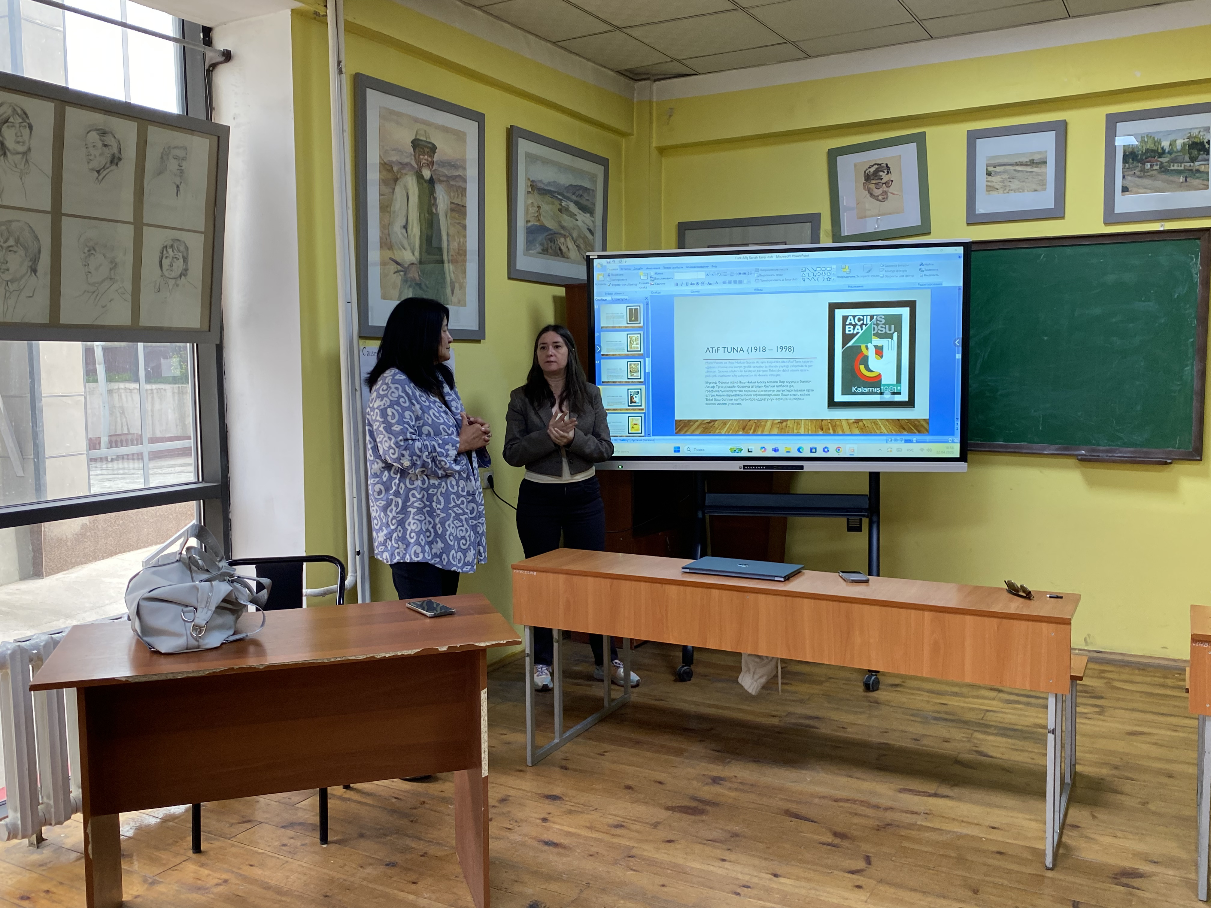 Assoc. Prof. Dr. Öznur Işır gave a seminar in Kyrgyzstan titled "Poster Art in the 100th Year of the Republic of Türkiye". 2