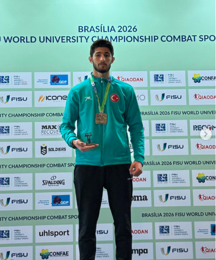 BAÜN lü Sporculardan Dünya Şampiyonasında Çifte Gurur Yusuf Eren Akkaya Dünya Şampiyonu Servet Angı Dünya İkincisi 8