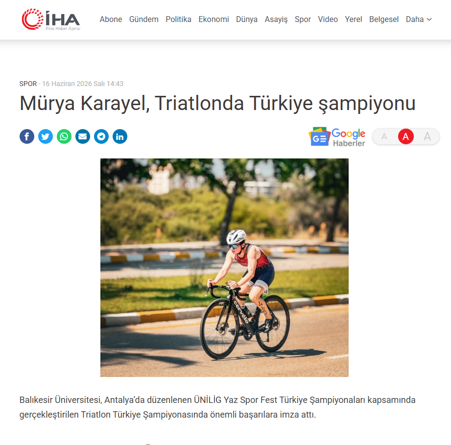 Mürya Karayel, Triatlonda Türkiye şampiyonu