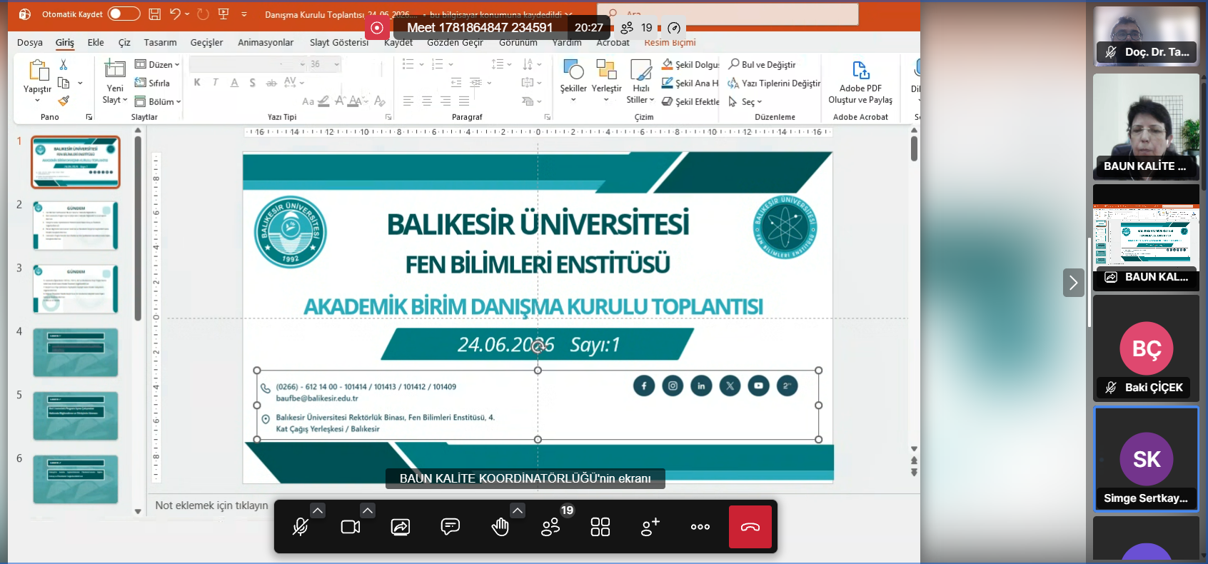 Enstitümüz Danışma Kurulu Toplantısı Gerçekleştirildi. 1