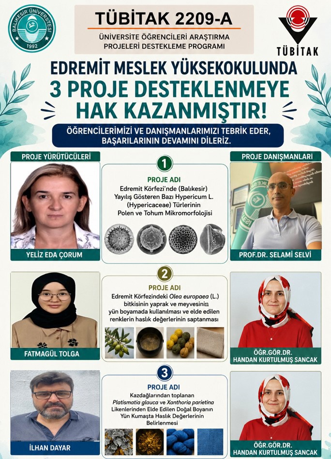 3 Projects Approved for Support at Edremit Vocational School