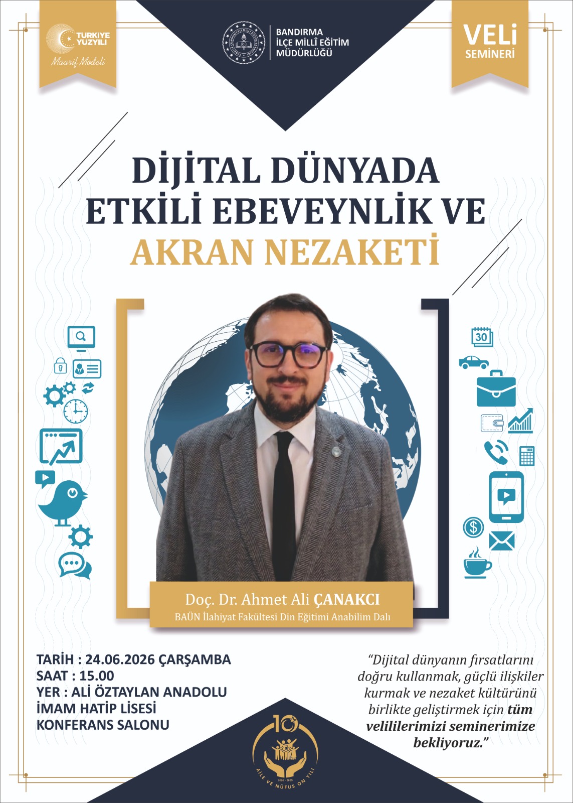 Dijital Dünyada Etkili Ebeveynlik ve Akran Nezaket Adlı Seminer Verildi