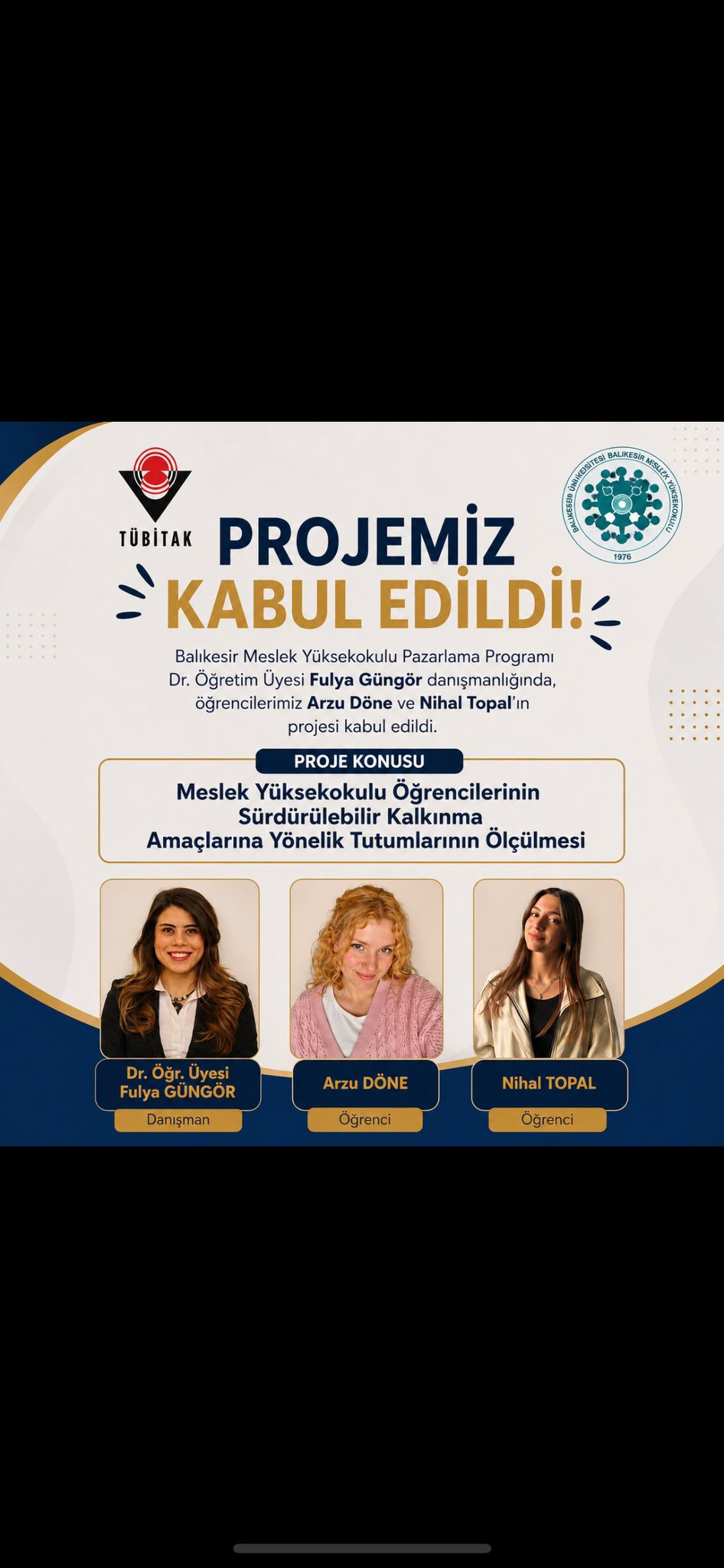 TÜBİTAK 2209-A Project Success for the Marketing and Advertising Department
