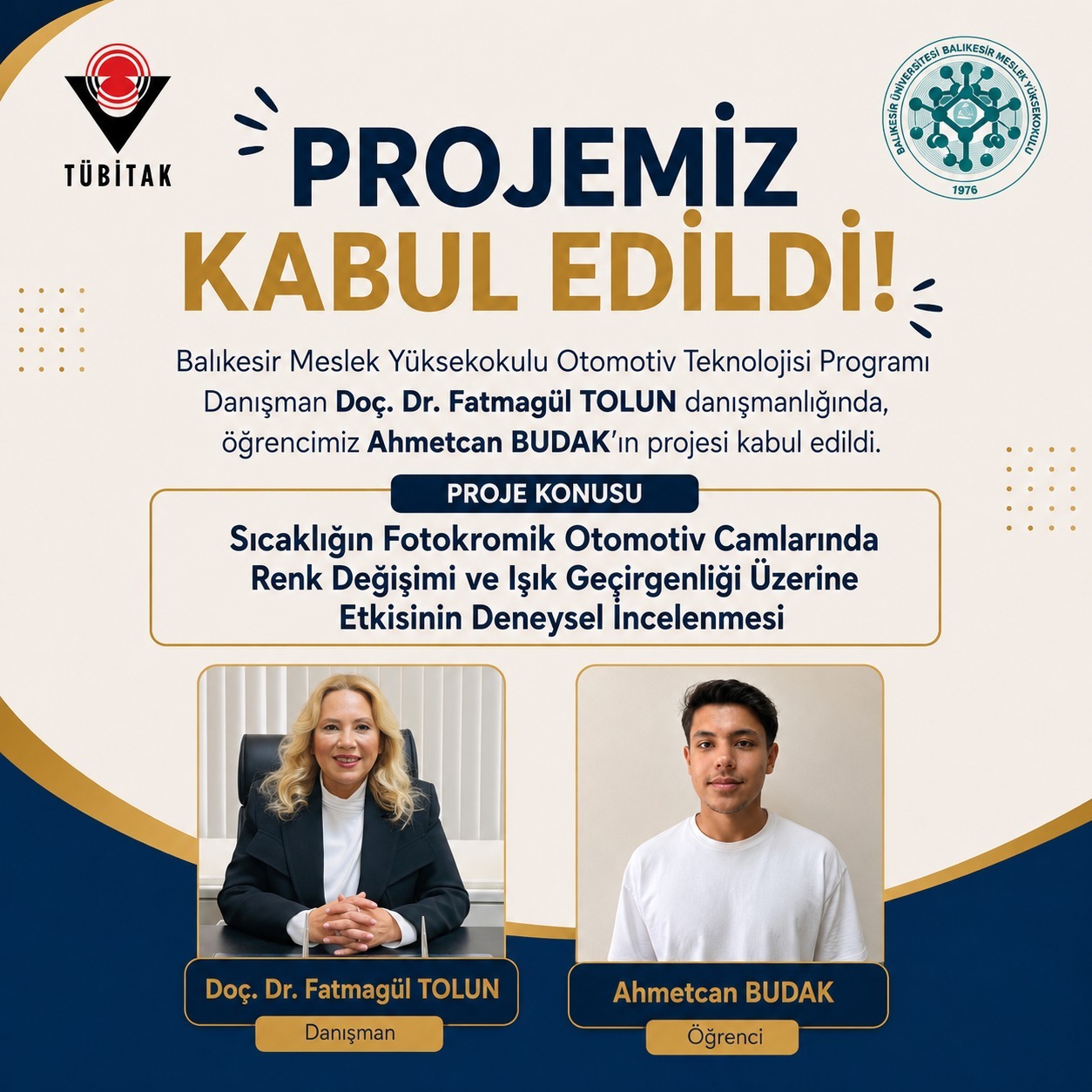 Balıkesir Meslek Yüksekokulu, Öğrencilerinin Bilimsel Araştırma ve Proje Geliştirme Alanındaki Başarılarına Bir Yenisini Daha Ekledi