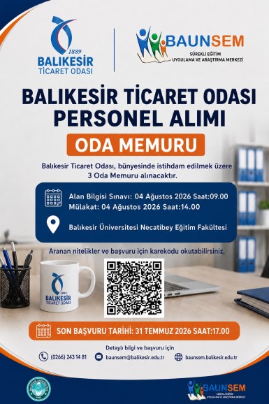 Balıkesir Ticaret Odası Personel Alımı 2