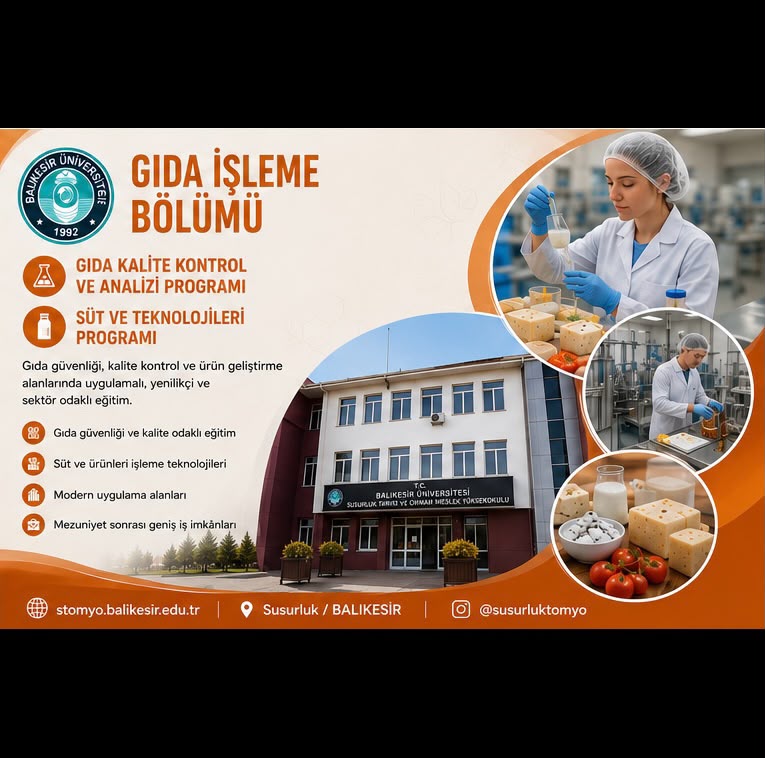 Geleceğini Balıkesir Universitesi Susurluk Tarım ve Orman Meslek Yüksekokulunda şekillendir. 1