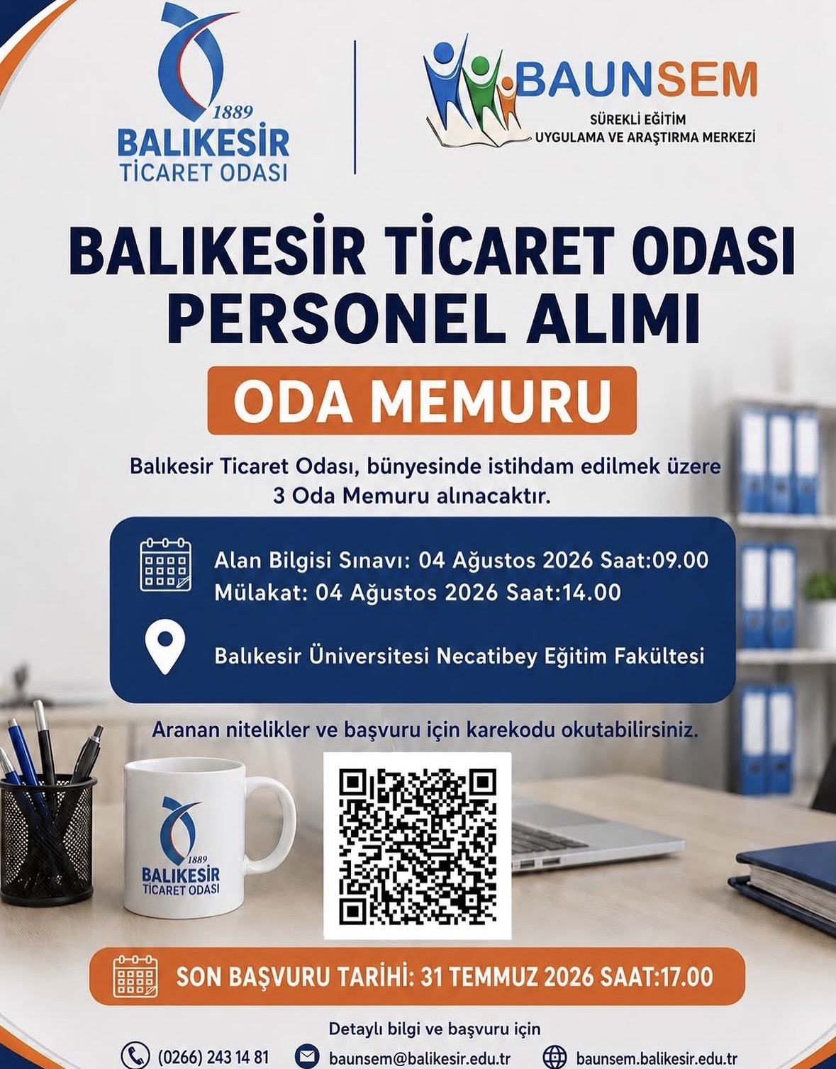 Balıkesir Ticaret Odası Personel Alımı