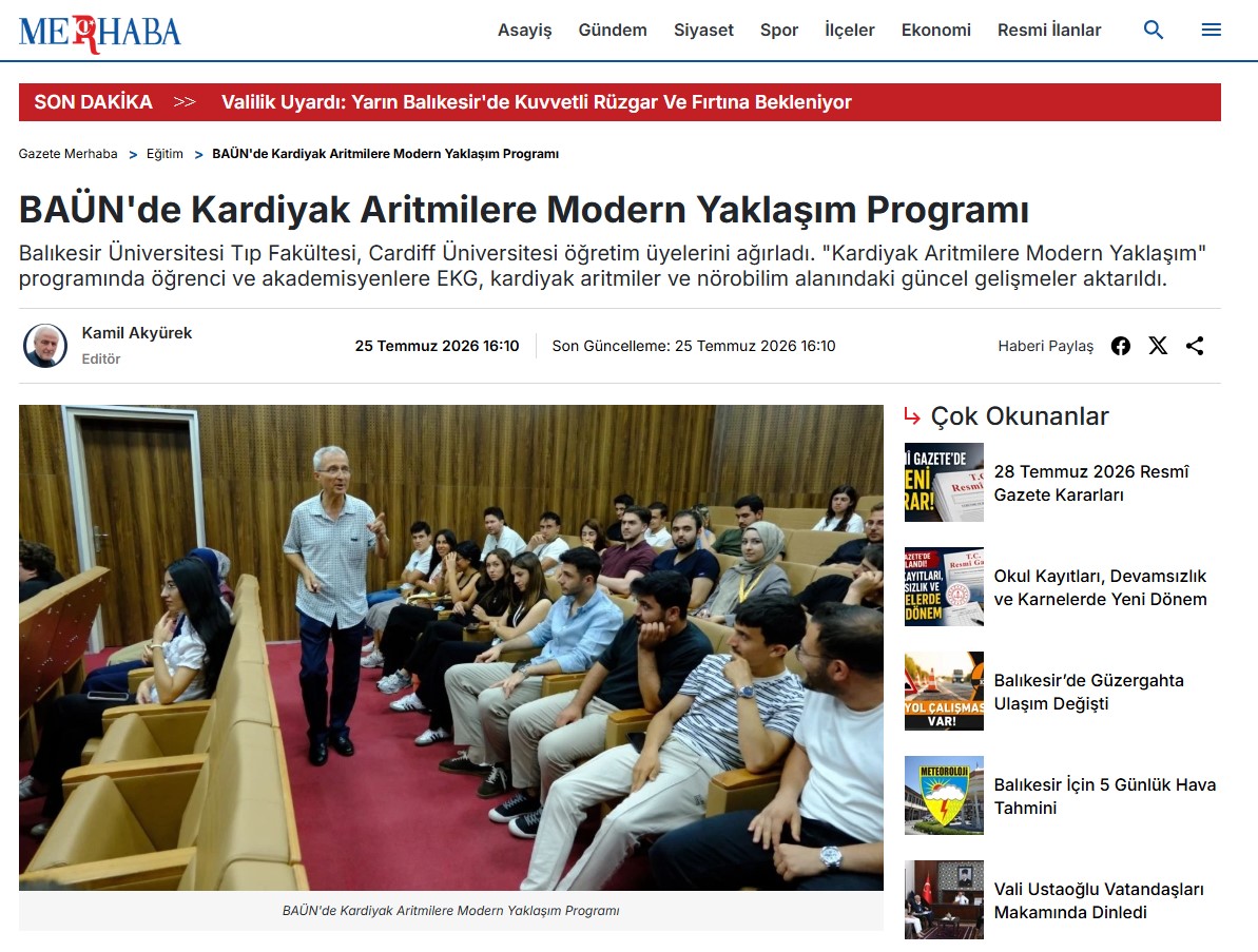 BAÜN'de Kardiyak Aritmilere Modern Yaklaşım Programı