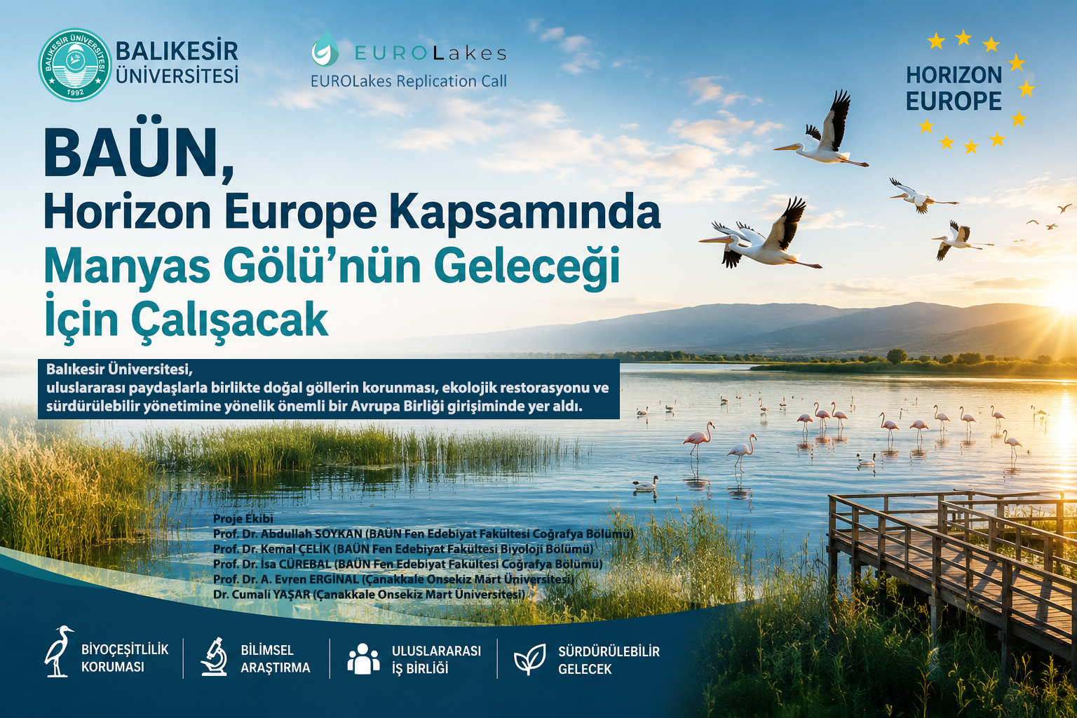  BAÜN, Horizon Europe Kapsamında Manyas Gölü’nün Geleceği İçin Çalışacak