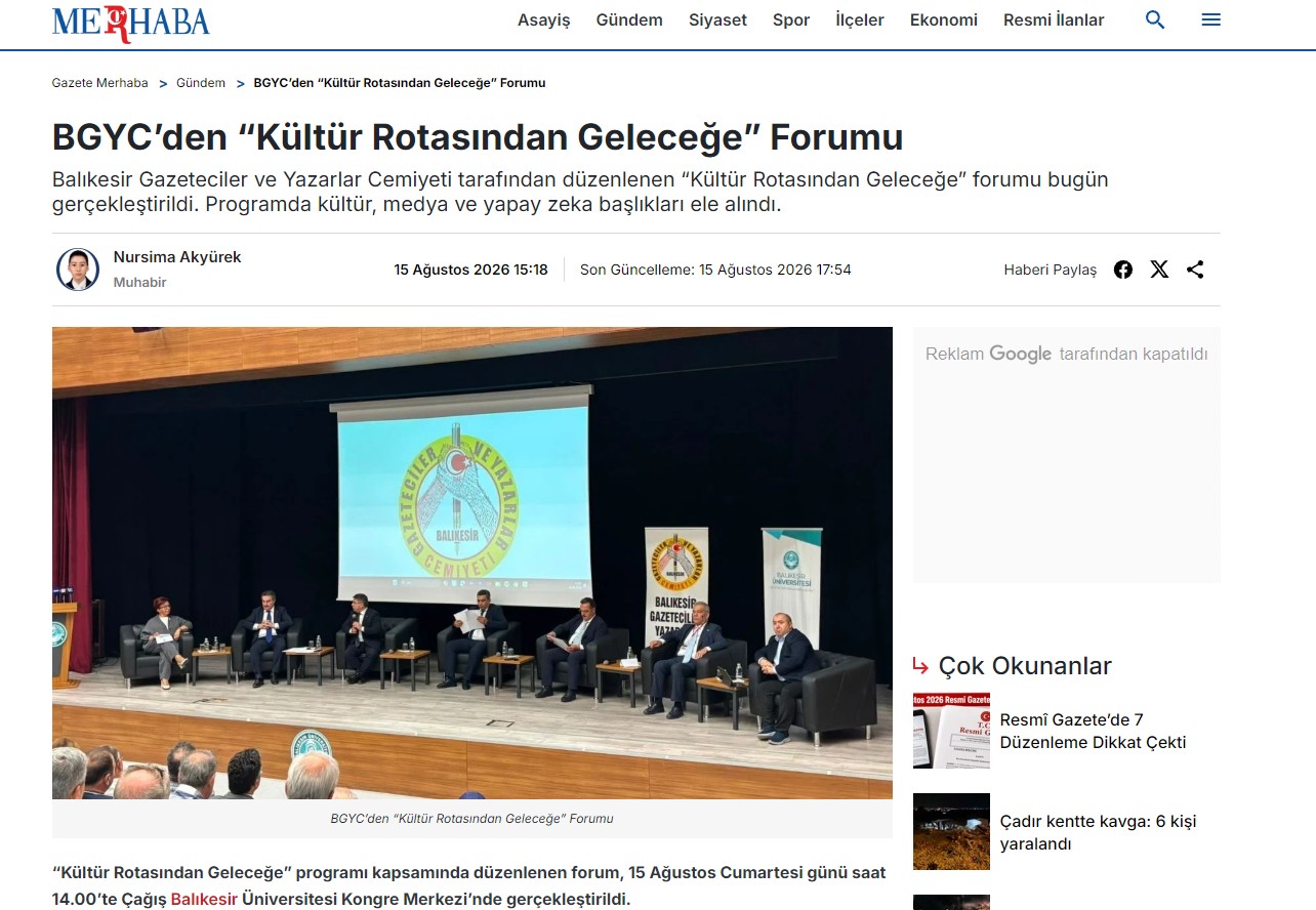 BGYC’den “Kültür Rotasından Geleceğe” Forumu