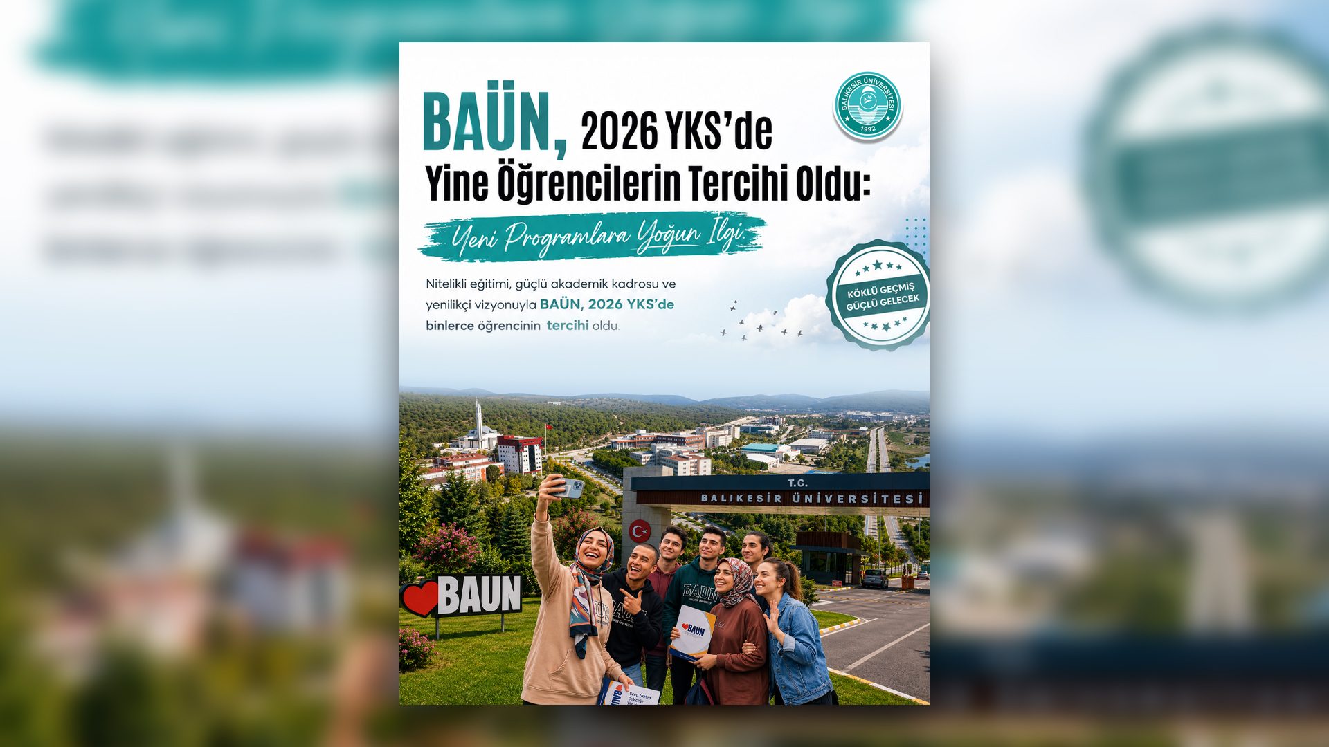 BAÜN, %100 Doluluk Oranı ile 2026 YKS’de Yine Öğrencilerin Tercihi Oldu