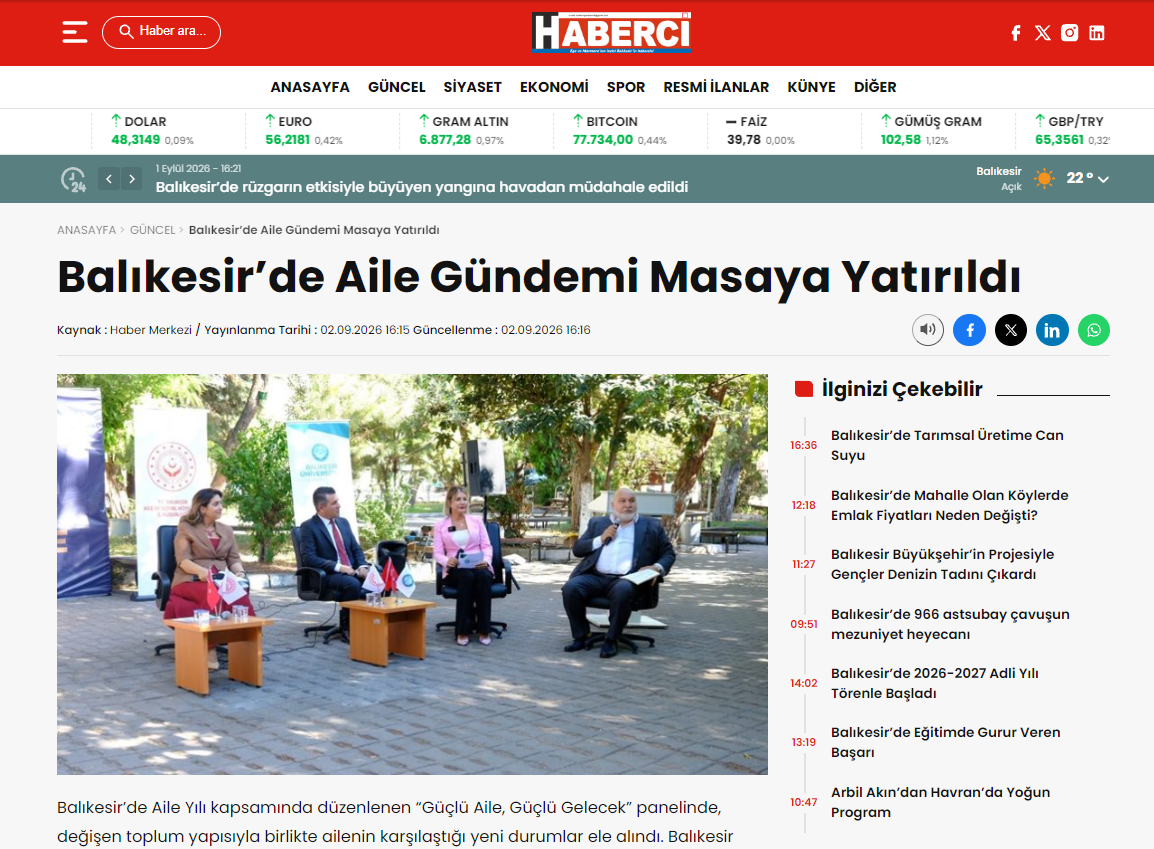 Balıkesir’de Aile Gündemi Masaya Yatırıldı