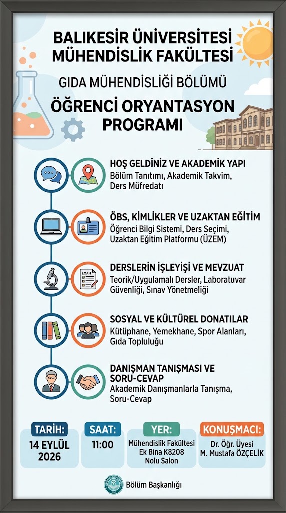Bölümümüz birinci sınıf öğrencilerinin dikkatine