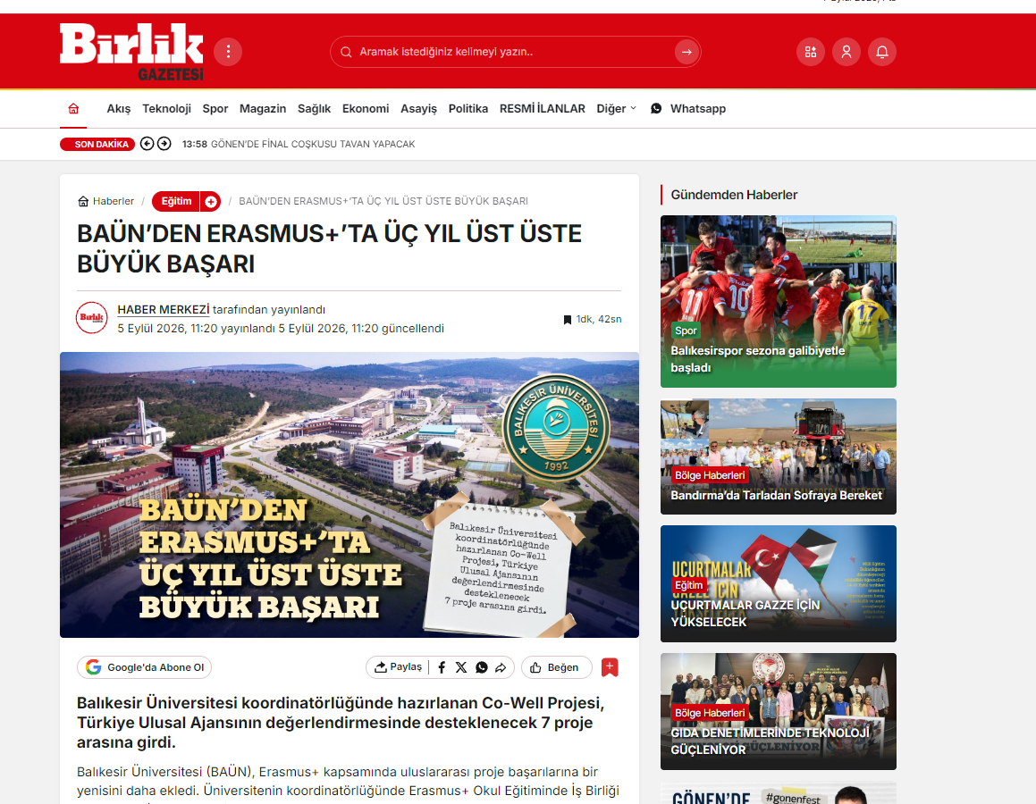 BAÜN’DEN ERASMUS+’TA ÜÇ YIL ÜST ÜSTE BÜYÜK BAŞARI