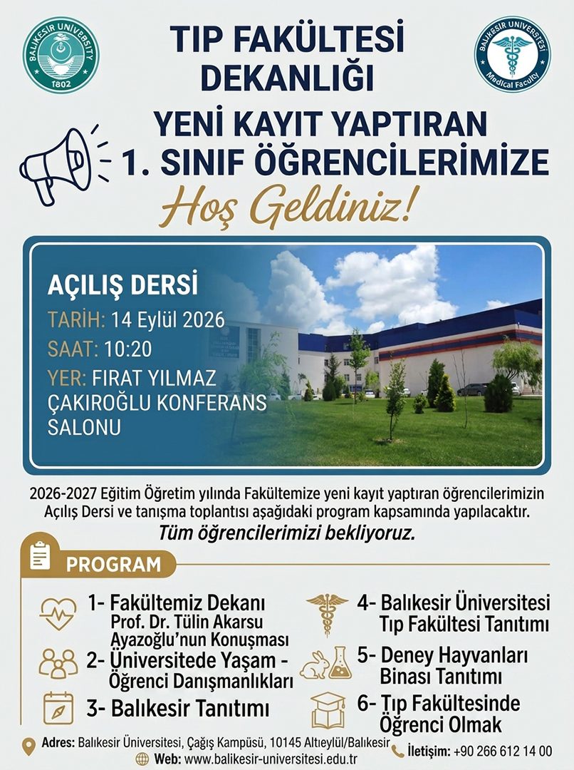 Fakültemiz 2026-2027 Eğitim-Öğretim Yılı Açılış Dersi 1