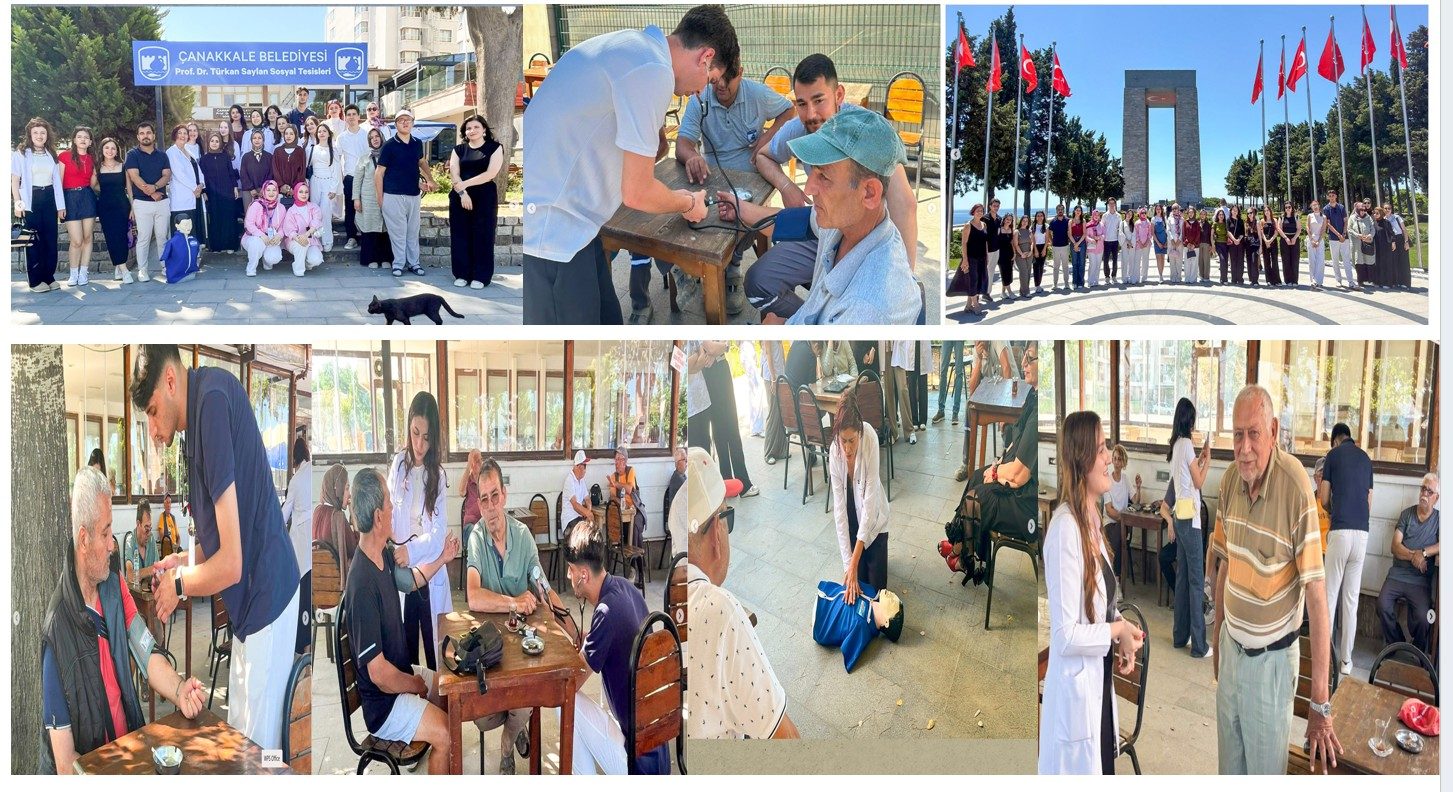 Hemşirelik Bölümü öğrencileri Çanakkale’de vatandaşlarla bir araya gelerek sağlık taramaları gerçekleştirdi.