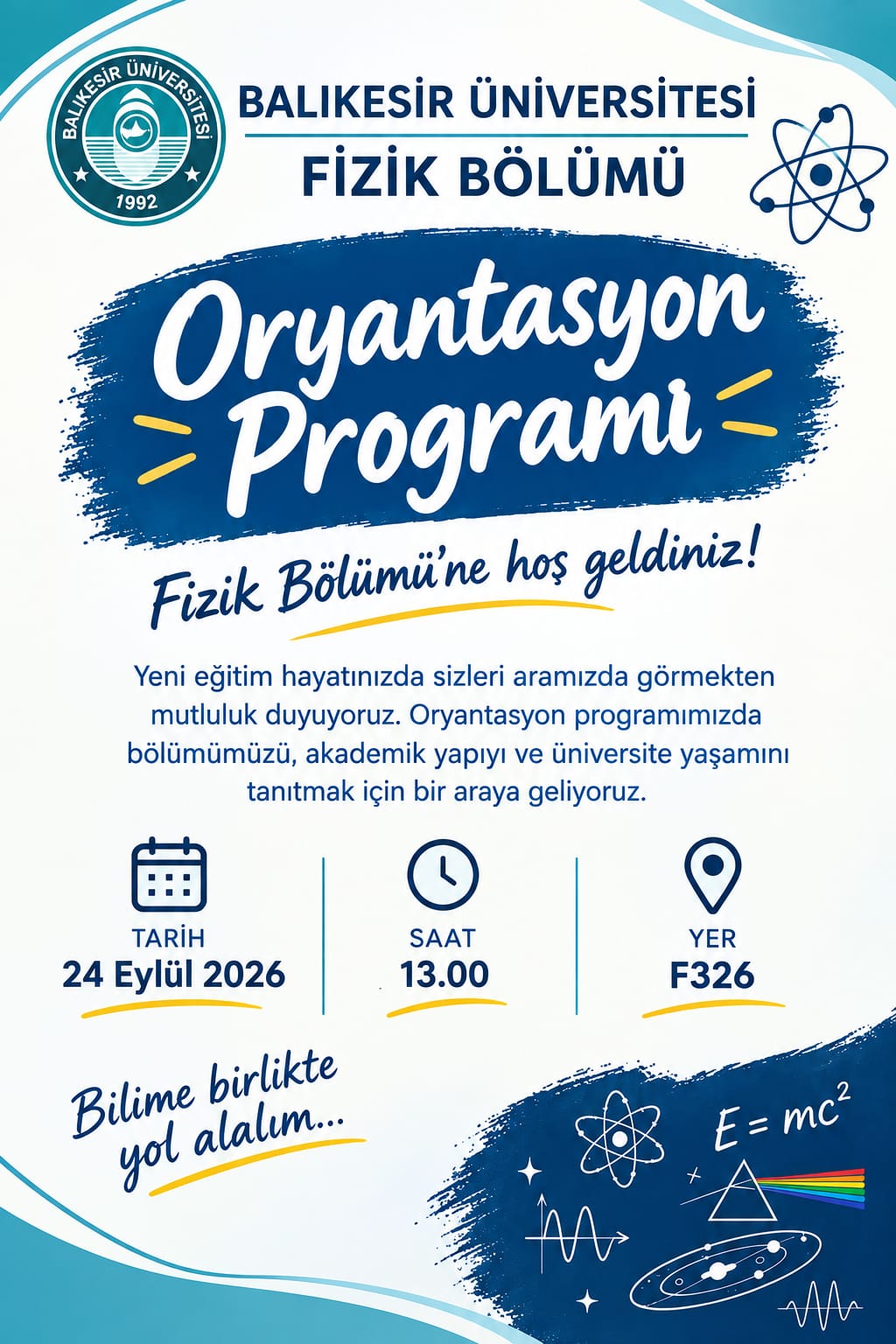 Fizik Bölümü Orryantasyon Programı 1