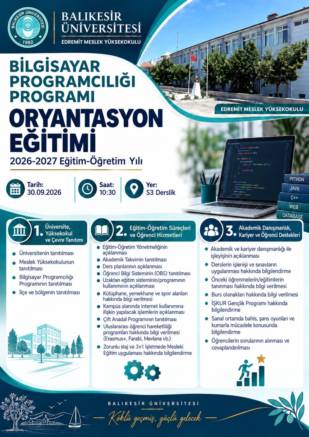 2026-2027 Eğitim Öğretim Yılı Bilgisayar Programcılığı Programı Oryantasyon Eğitimi