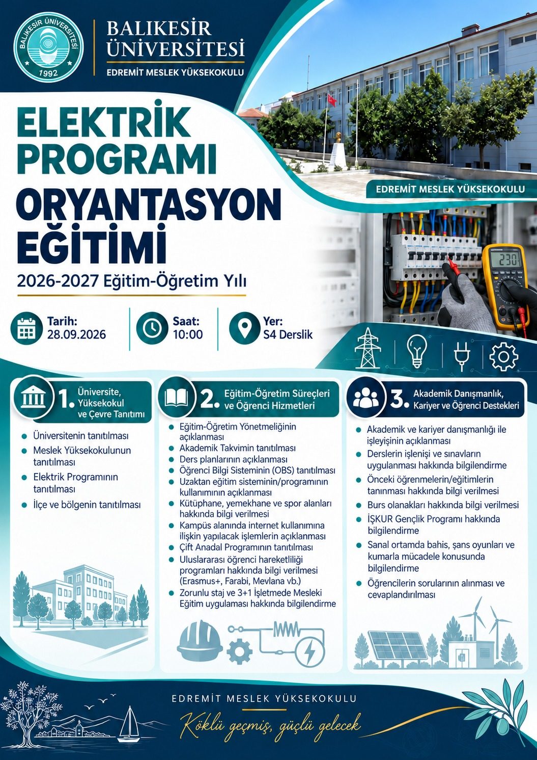2026-2027 Eğitim Öğretim Yılı Elektrik Programı Oryantasyon Eğitimi