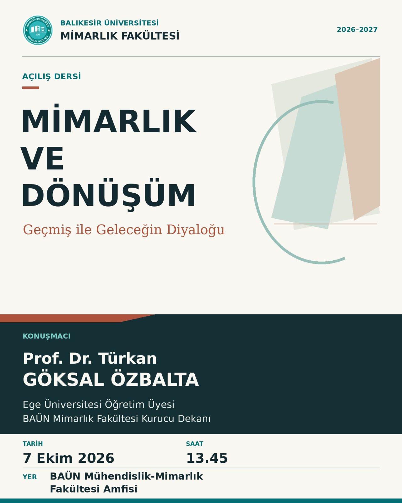 Yeni eğitim-öğretim yılına mimarlığın geçmişi ve geleceği üzerine bir buluşmayla başlıyoruz! 1