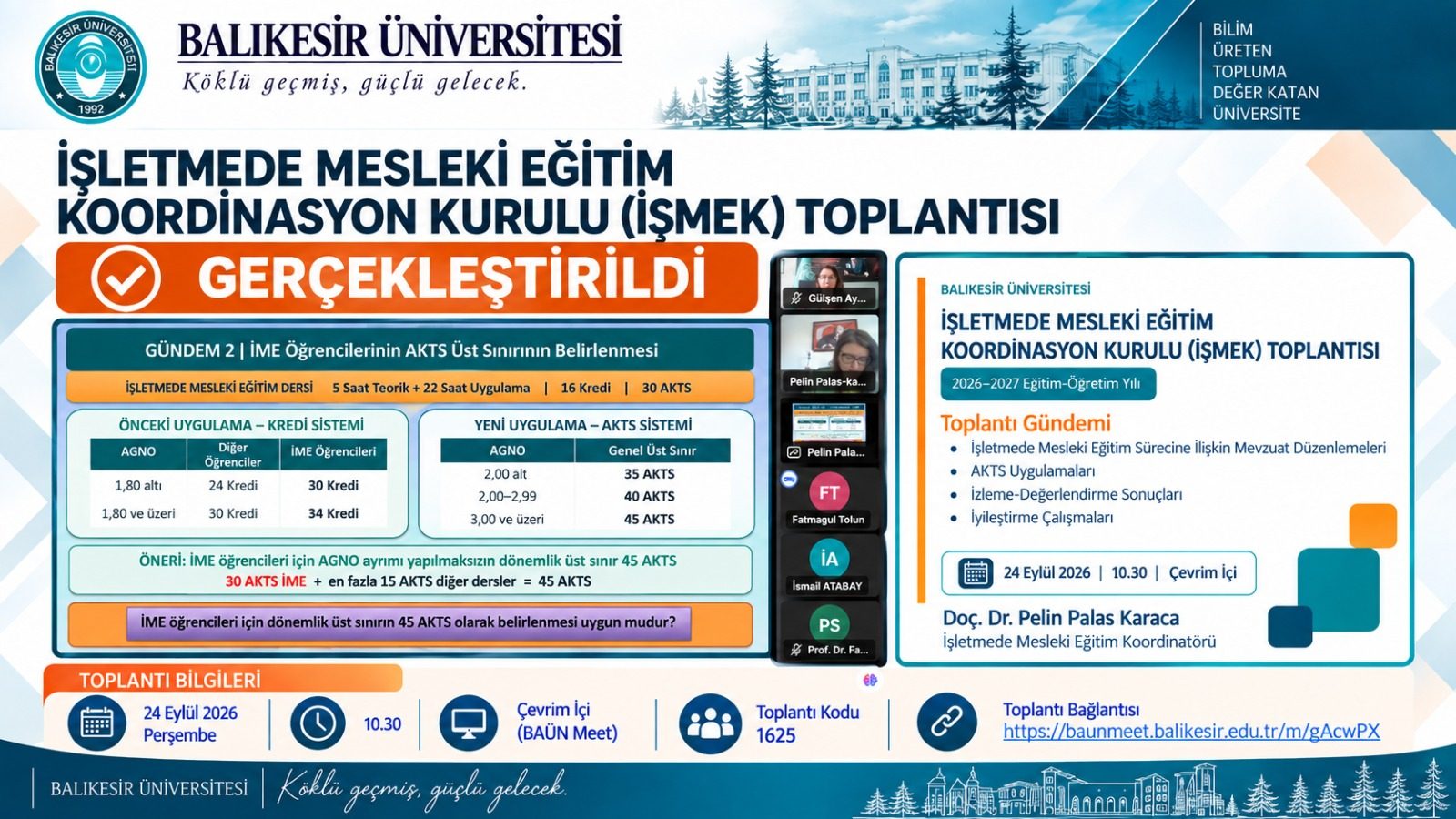 İşletmede Mesleki Eğitim Koordinasyon Kurulu (İŞMEK) Toplantısına Katılım Sağlandı