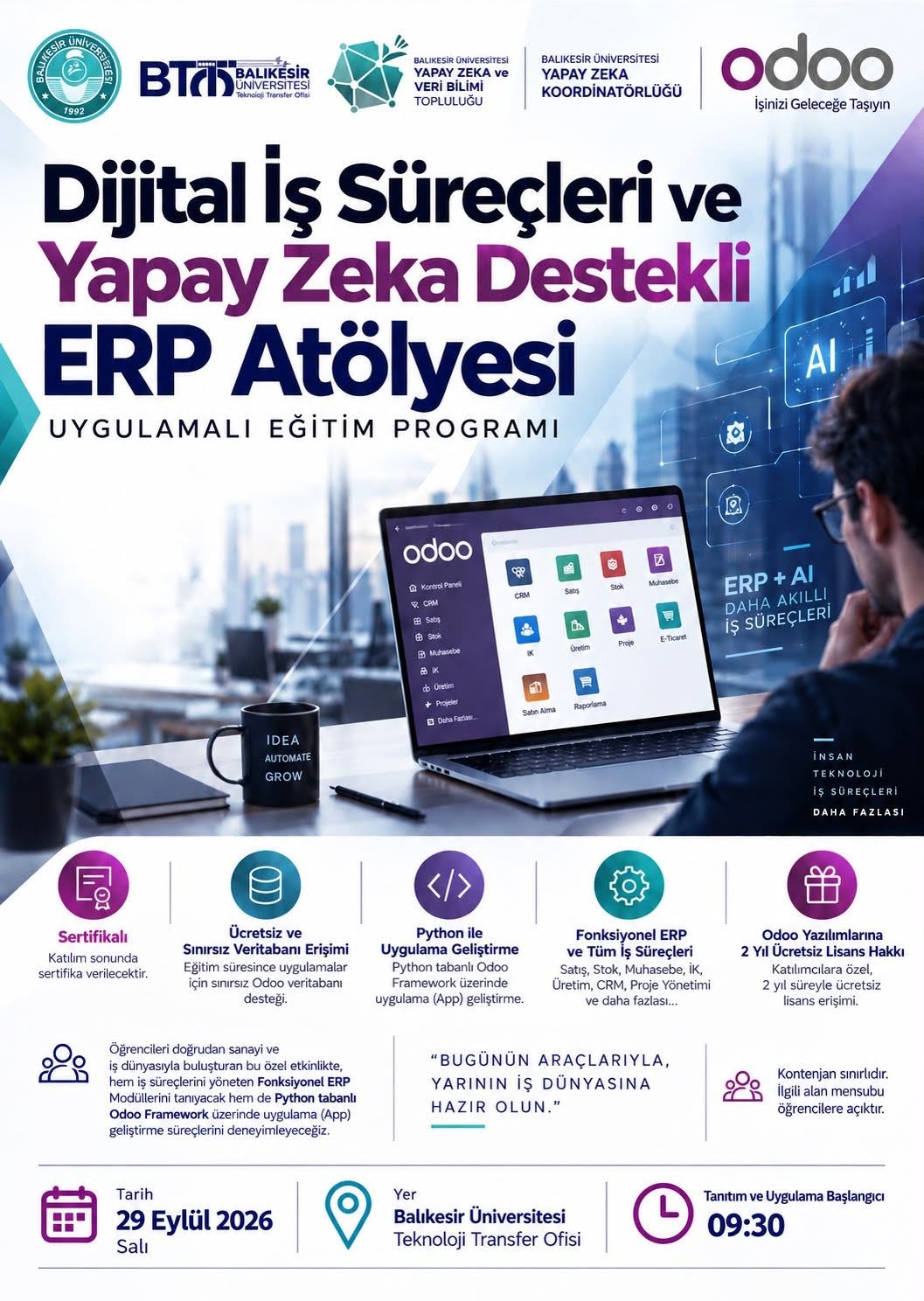 Dijital İş Süreçleri ve Yapay Zekâ Destekli ERP Atölyesi 1