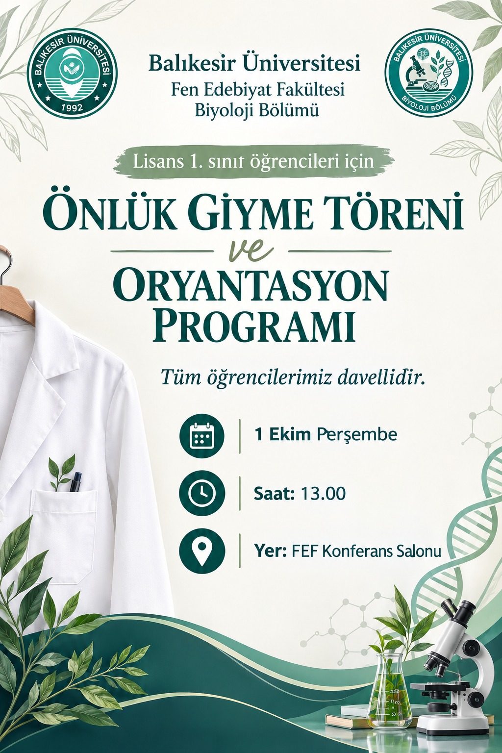 Önlük Giyme Töreni ve Oryantasyon Programı